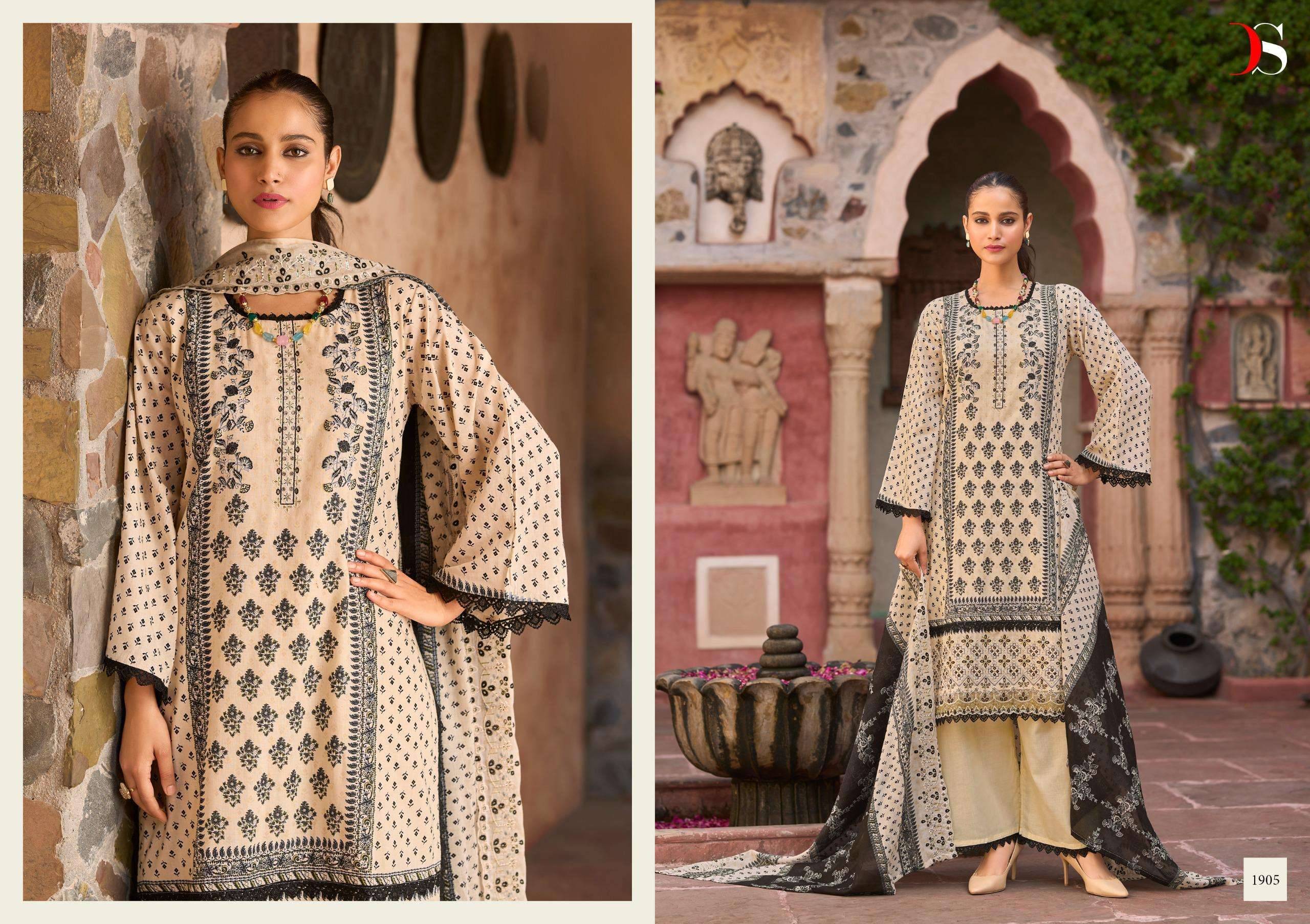 BIN SAEED LAWN COLLECTION VOL 19   BY DEEPSY 1901 TO 1908 SERIES Pakistani Stylish Beautiful Colourful Printed & Embroidered Party Wear & Occasional Wear Pure cotton Dresses At Wholesale Price