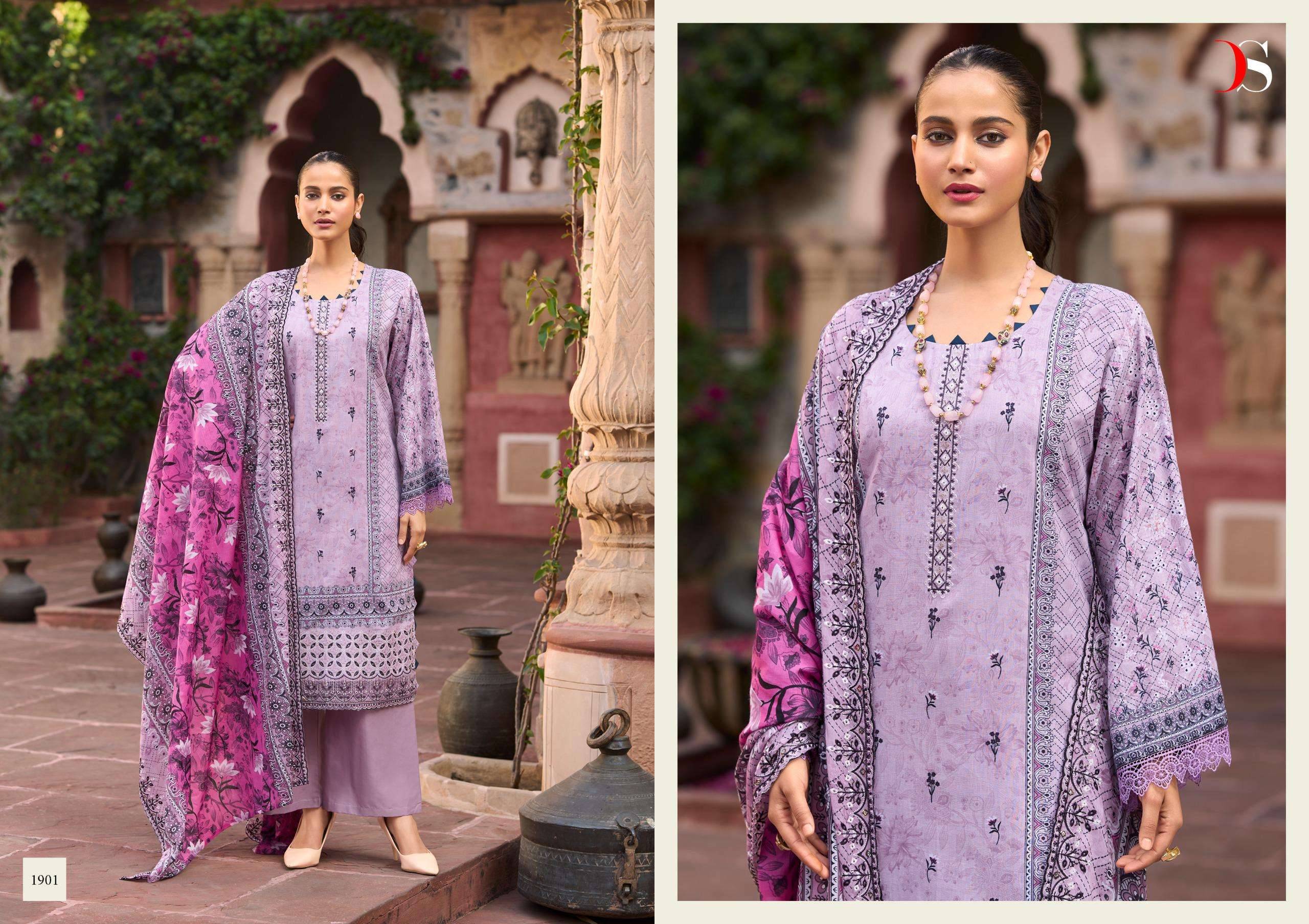 BIN SAEED LAWN COLLECTION VOL 19   BY DEEPSY 1901 TO 1908 SERIES Pakistani Stylish Beautiful Colourful Printed & Embroidered Party Wear & Occasional Wear Pure cotton Dresses At Wholesale Price