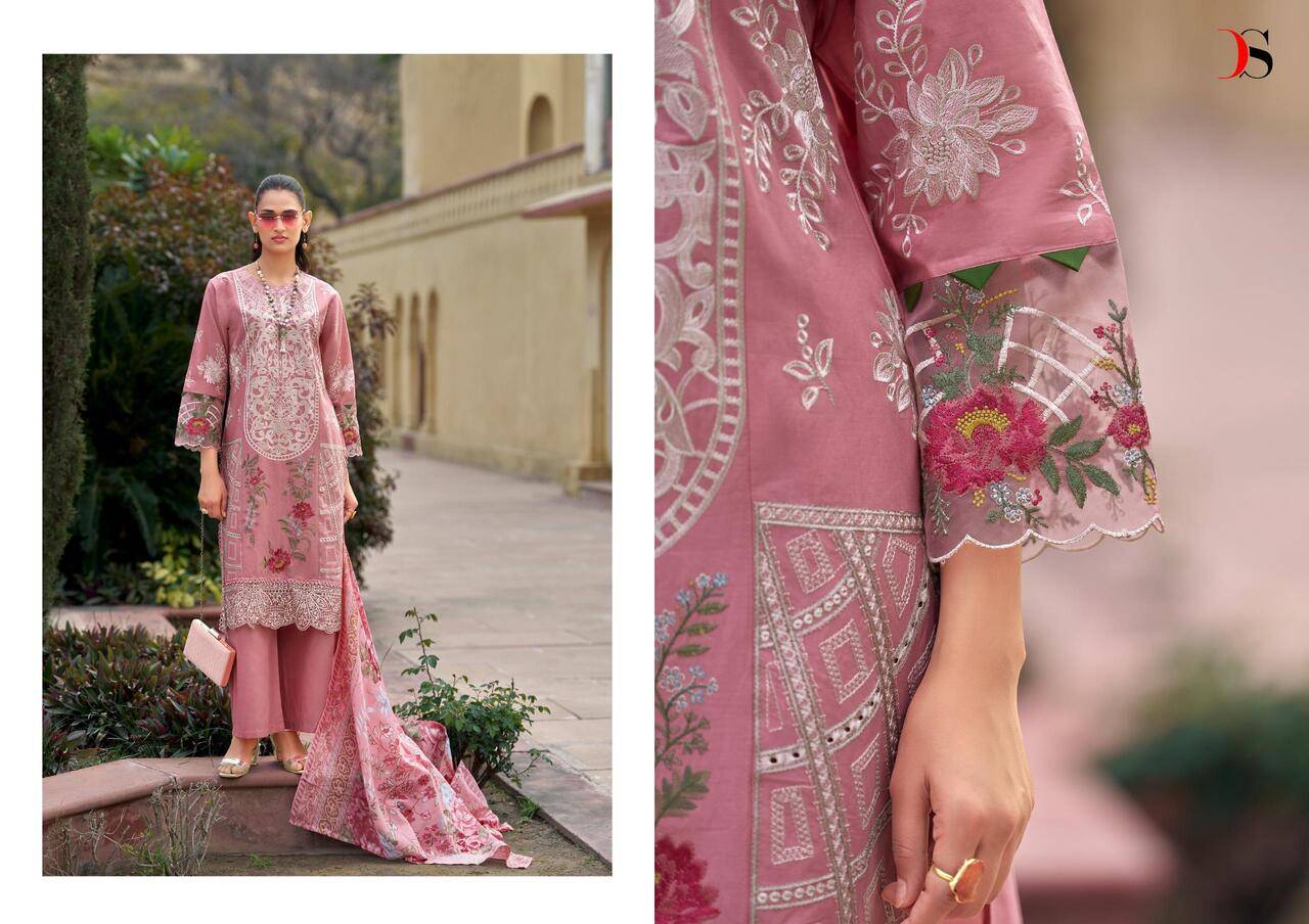 MARIA B LUXE VOL 3 BY DEEPSY 3001 TO 3006 SERIES Pakistani Stylish Beautiful Colourful Printed & Embroidered Party Wear & Occasional Wear Pure cotton Dresses At Wholesale Price