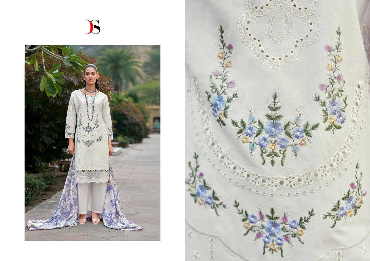 MARIA B LUXE VOL 3 BY DEEPSY 3001 TO 3006 SERIES Pakistani Stylish Beautiful Colourful Printed & Embroidered Party Wear & Occasional Wear Pure cotton Dresses At Wholesale Price