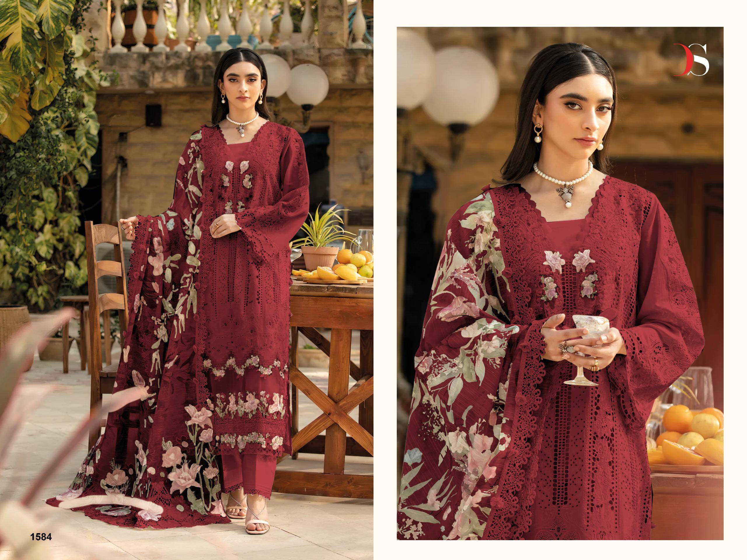 Elaf Block Buster BY DEEPSY 1581 TO 1587 SERIES Pakistani Stylish Beautiful Colourful Printed & Embroidered Party Wear & Occasional Wear Pure cotton Dresses At Wholesale Price