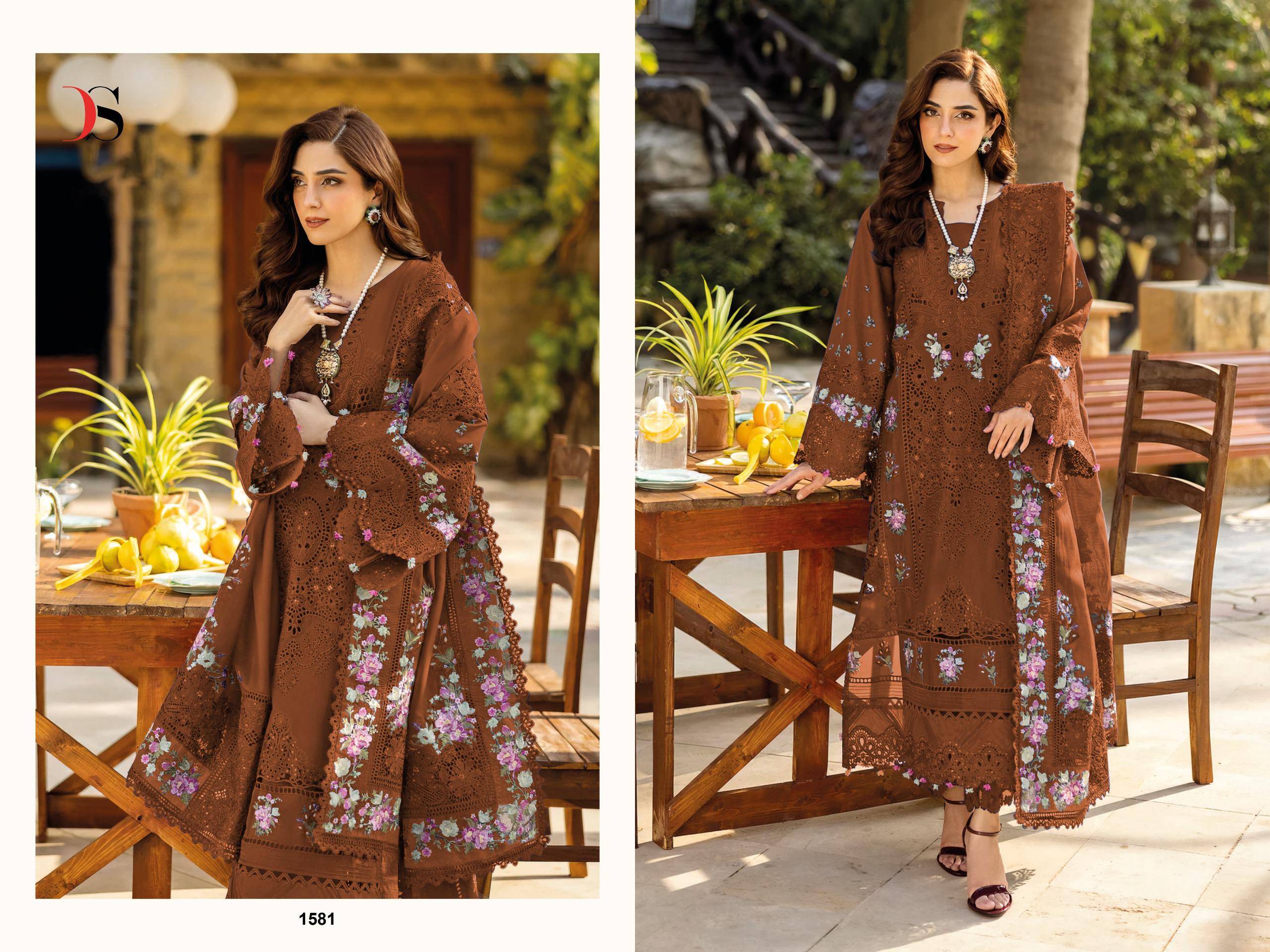 Elaf Block Buster BY DEEPSY 1581 TO 1587 SERIES Pakistani Stylish Beautiful Colourful Printed & Embroidered Party Wear & Occasional Wear Pure cotton Dresses At Wholesale Price