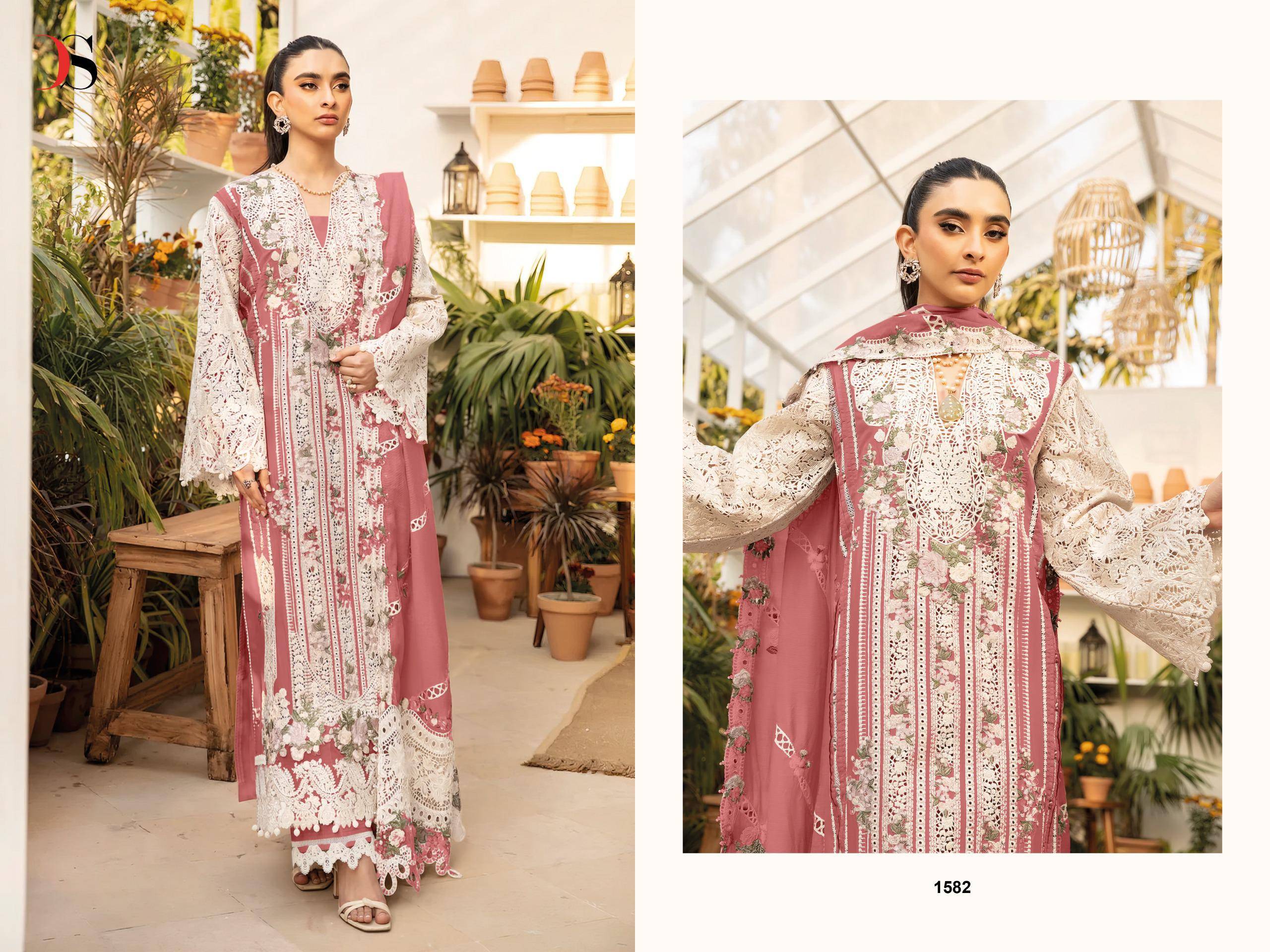 Elaf Block Buster BY DEEPSY 1581 TO 1587 SERIES Pakistani Stylish Beautiful Colourful Printed & Embroidered Party Wear & Occasional Wear Pure cotton Dresses At Wholesale Price