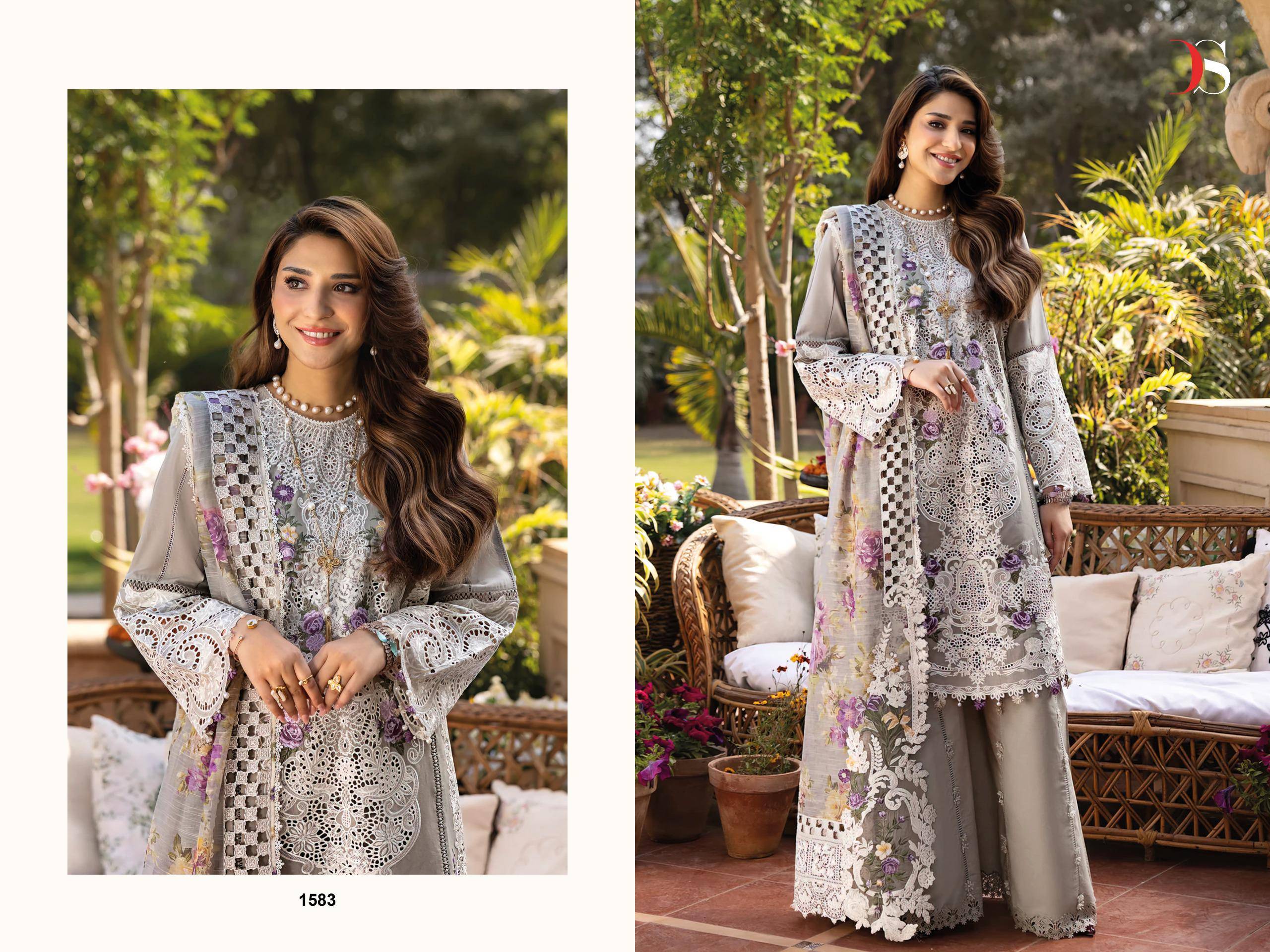 Elaf Block Buster BY DEEPSY 1581 TO 1587 SERIES Pakistani Stylish Beautiful Colourful Printed & Embroidered Party Wear & Occasional Wear Pure cotton Dresses At Wholesale Price