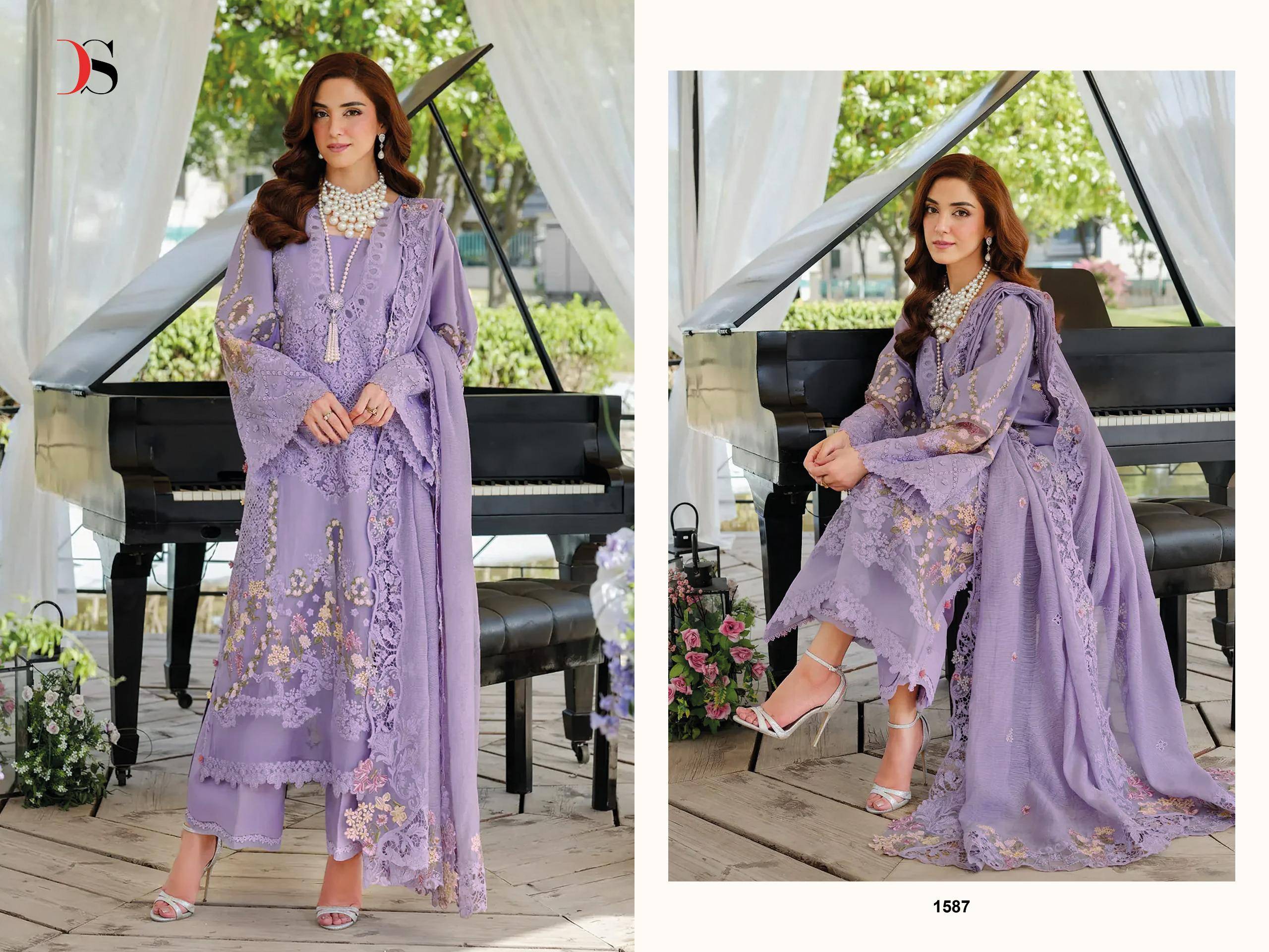 Elaf Block Buster BY DEEPSY 1581 TO 1587 SERIES Pakistani Stylish Beautiful Colourful Printed & Embroidered Party Wear & Occasional Wear Pure cotton Dresses At Wholesale Price