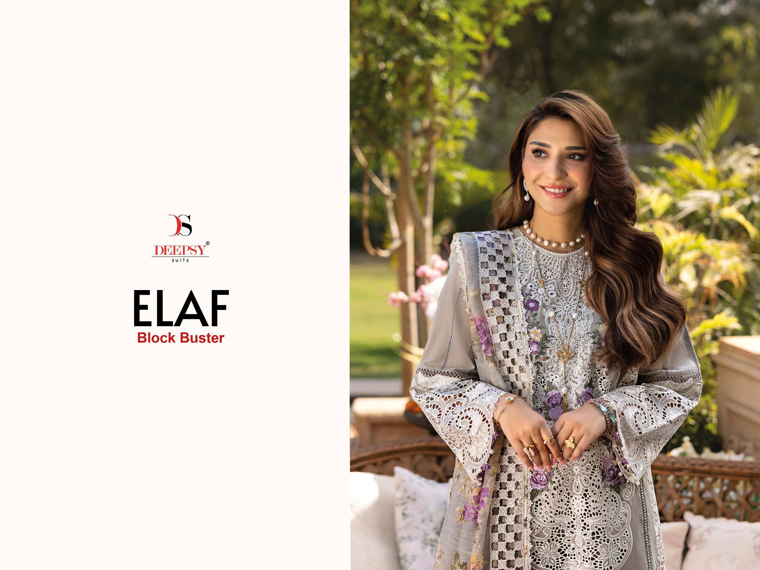 Elaf Block Buster BY DEEPSY 1581 TO 1587 SERIES Pakistani Stylish Beautiful Colourful Printed & Embroidered Party Wear & Occasional Wear Pure cotton Dresses At Wholesale Price