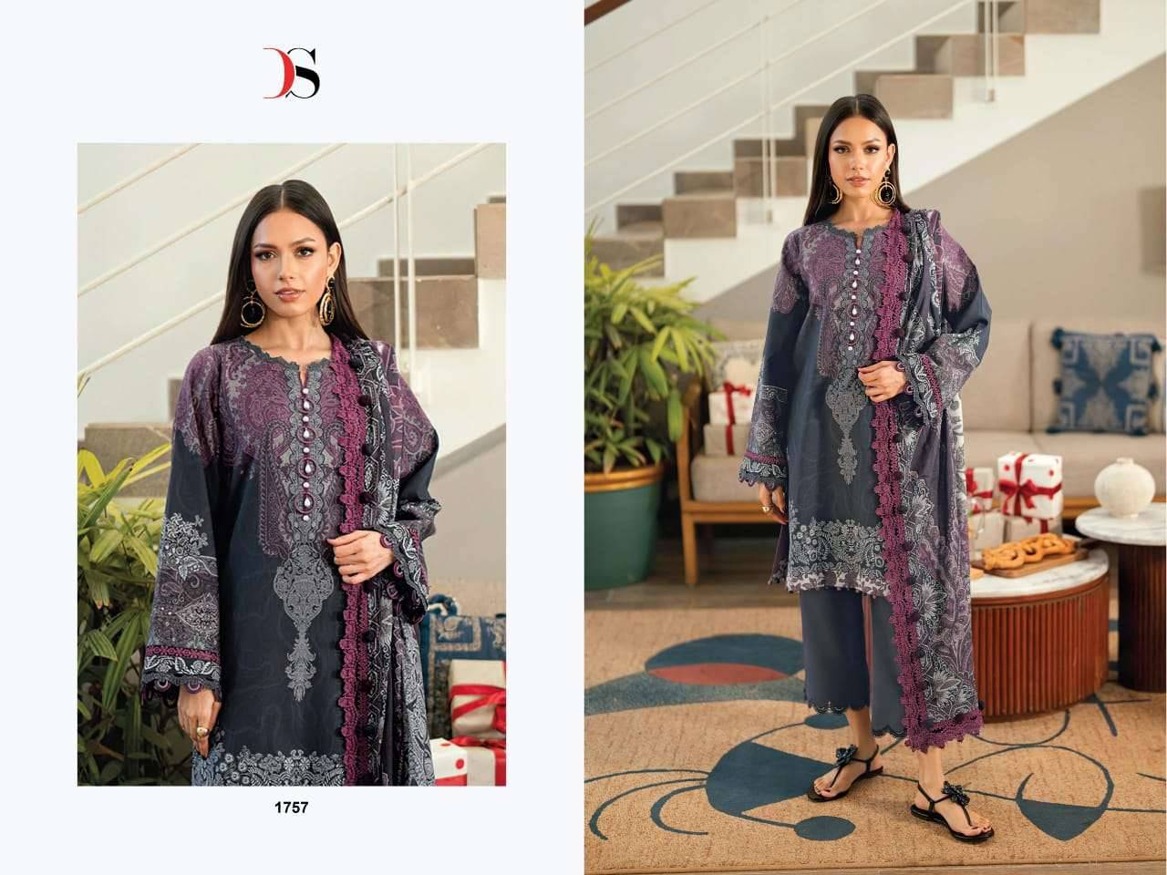 JADE URBAN LAWN VOL-8 DEEPSY SUITS 1751 TO 1758 SERIES Pakistani Stylish Beautiful Colourful Printed & Embroidered Party Wear & Occasional Wear Pure cotton Dresses At Wholesale Price
