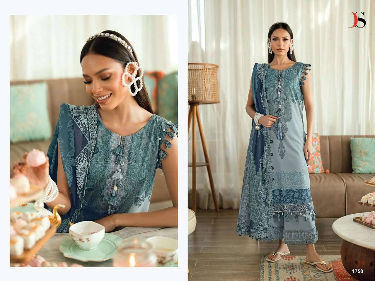 JADE URBAN LAWN VOL-8 DEEPSY SUITS 1751 TO 1758 SERIES Pakistani Stylish Beautiful Colourful Printed & Embroidered Party Wear & Occasional Wear Pure cotton Dresses At Wholesale Price