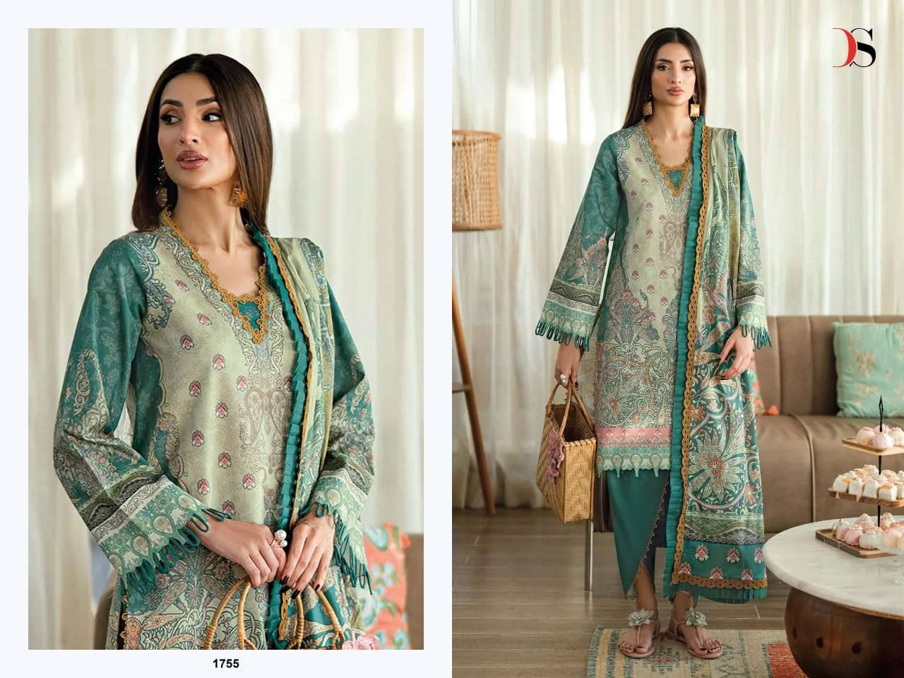 JADE URBAN LAWN VOL-8 DEEPSY SUITS 1751 TO 1758 SERIES Pakistani Stylish Beautiful Colourful Printed & Embroidered Party Wear & Occasional Wear Pure cotton Dresses At Wholesale Price