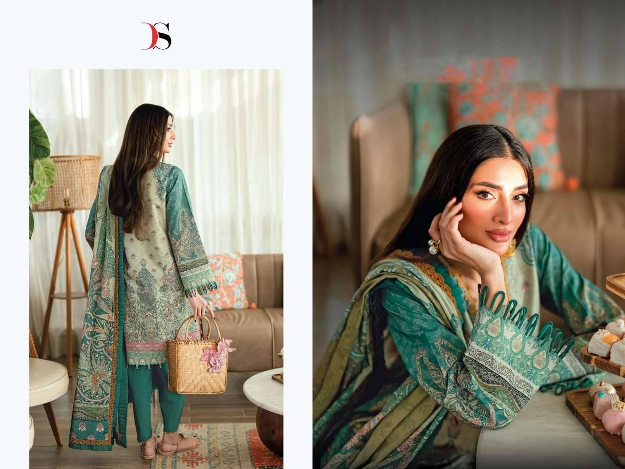 JADE URBAN LAWN VOL-8 DEEPSY SUITS 1751 TO 1758 SERIES Pakistani Stylish Beautiful Colourful Printed & Embroidered Party Wear & Occasional Wear Pure cotton Dresses At Wholesale Price