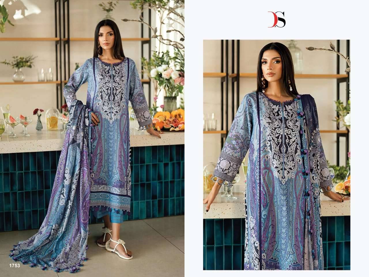 JADE URBAN LAWN VOL-8 DEEPSY SUITS 1751 TO 1758 SERIES Pakistani Stylish Beautiful Colourful Printed & Embroidered Party Wear & Occasional Wear Pure cotton Dresses At Wholesale Price