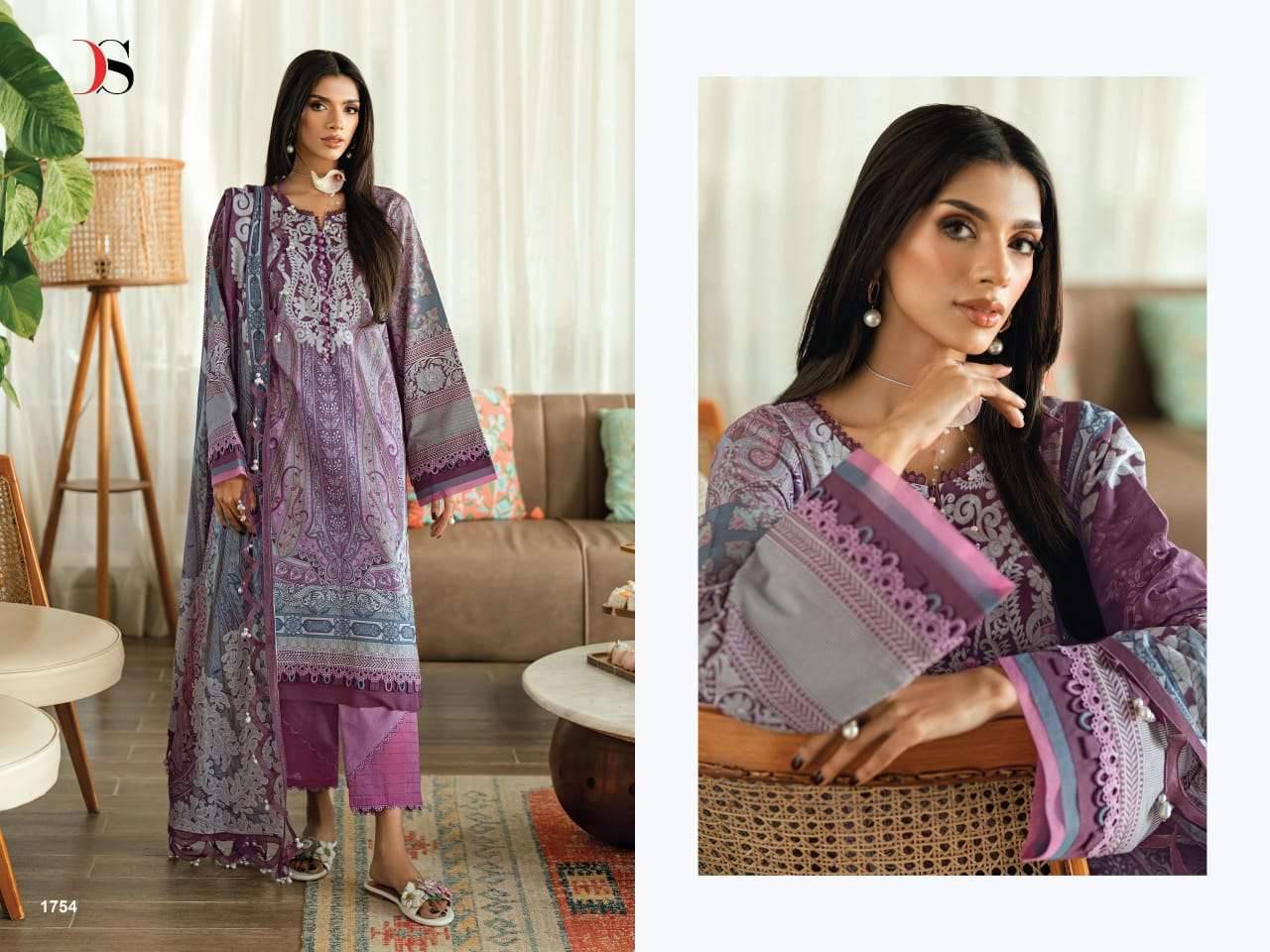 JADE URBAN LAWN VOL-8 DEEPSY SUITS 1751 TO 1758 SERIES Pakistani Stylish Beautiful Colourful Printed & Embroidered Party Wear & Occasional Wear Pure cotton Dresses At Wholesale Price