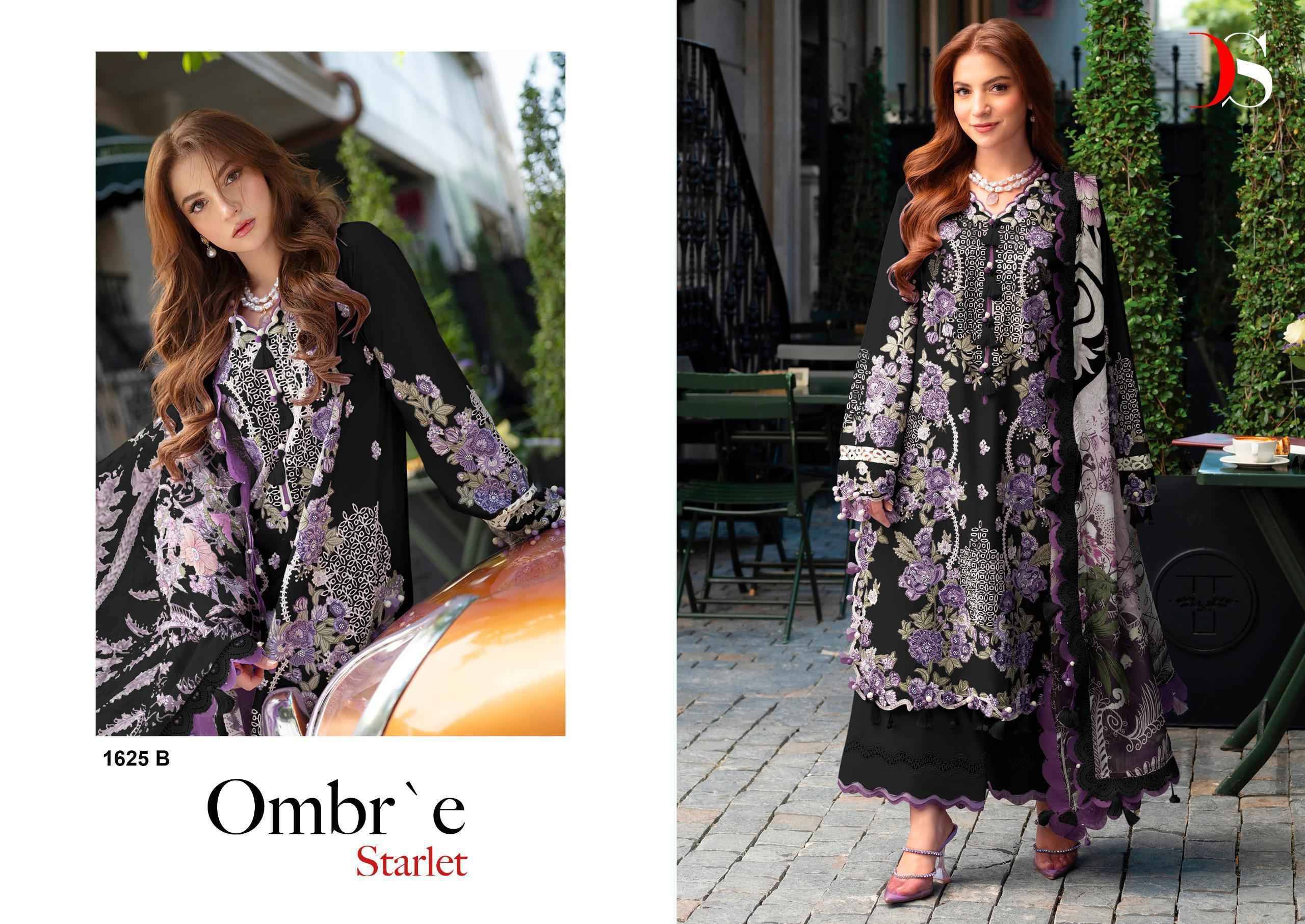 Ombre Starlet Hit Design 1625 COLORS DEEPSY SUITS 1625 A TO 1625 D SERIES Pakistani Stylish Beautiful Colourful Printed & Embroidered Party Wear & Occasional Wear Pure cotton Dresses At Wholesale Price