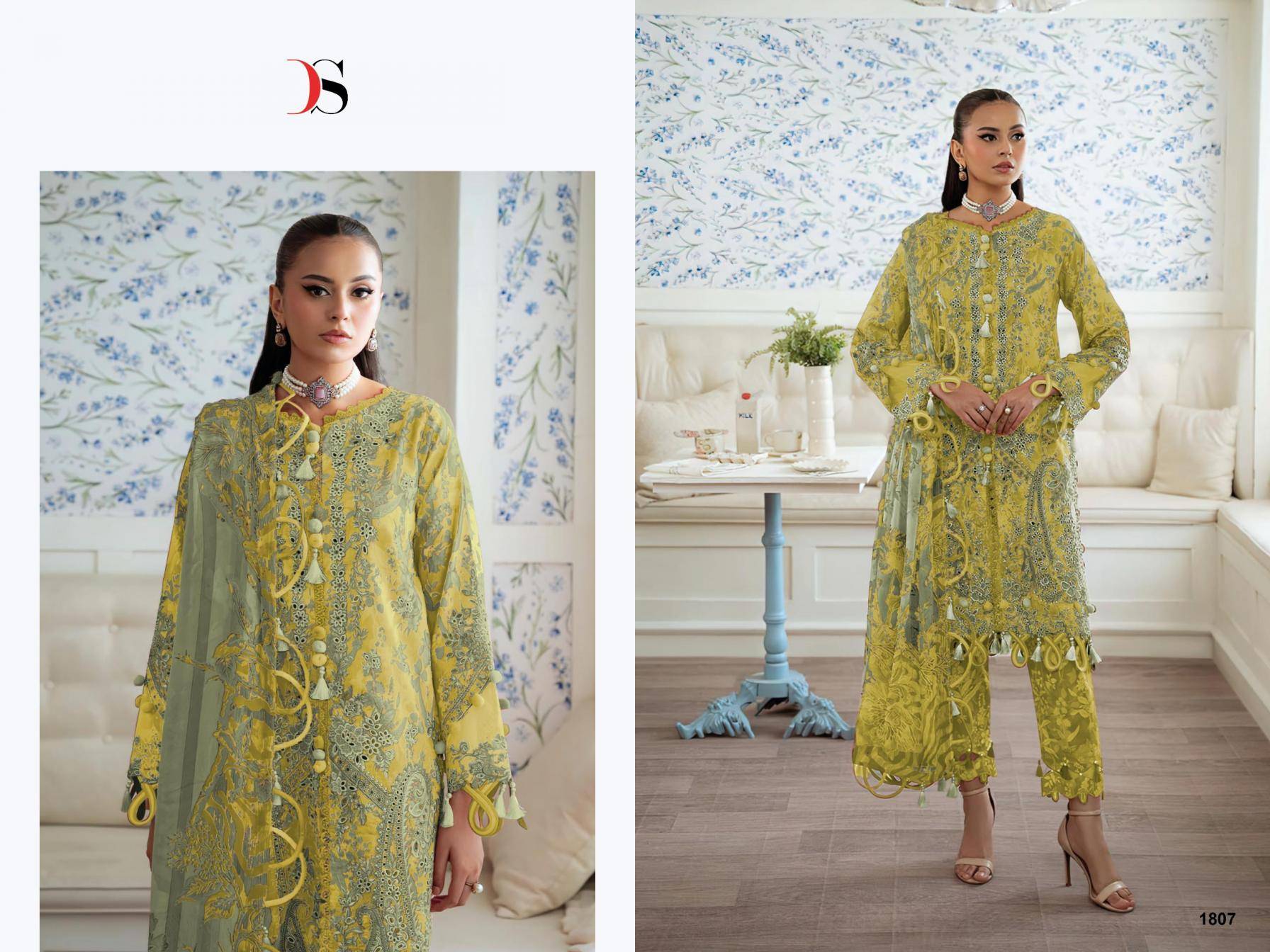  JADE FLORA PREMIUM DEEPSY SUITS 1801 TO 1808 SERIES Pakistani Stylish Beautiful Colourful Printed & Embroidered Party Wear & Occasional Wear Pure cotton Dresses At Wholesale Price