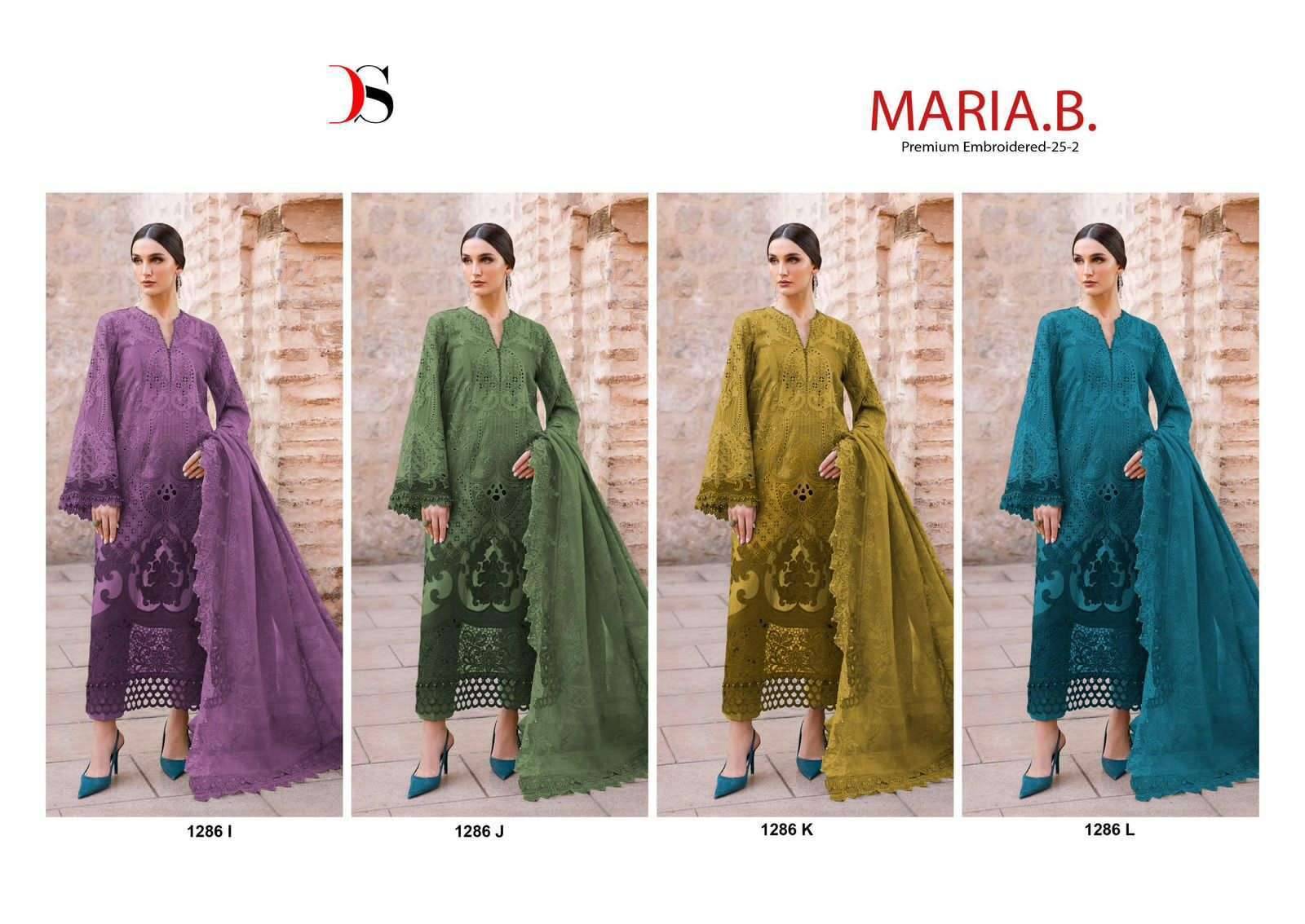 MARIA B PREMIUM EMBROIDERED 25 VOL 2 BY DEEPSY SUITS 1286 I TO 1286  SERIES Pakistani Stylish Beautiful Colourful Printed & Embroidered Party Wear & Occasional Wear Pure cotton Dresses At Wholesale Price