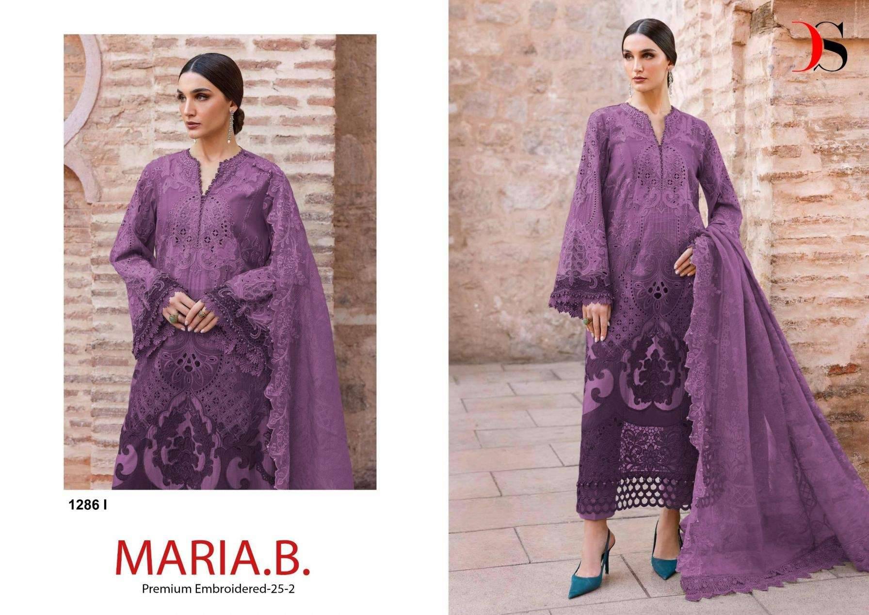 MARIA B PREMIUM EMBROIDERED 25 VOL 2 BY DEEPSY SUITS 1286 I TO 1286  SERIES Pakistani Stylish Beautiful Colourful Printed & Embroidered Party Wear & Occasional Wear Pure cotton Dresses At Wholesale Price