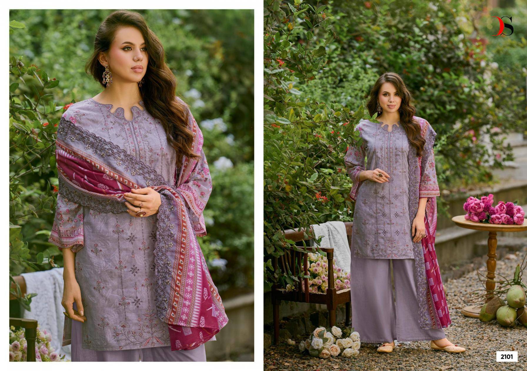 BIN SAEED LAWN COLLECTION VOL 21 BY DEEPSY SUITS 2101 TO 2106 SERIES Pakistani Stylish Beautiful Colourful Printed & Embroidered Party Wear & Occasional Wear Pure cotton Dresses At Wholesale Price