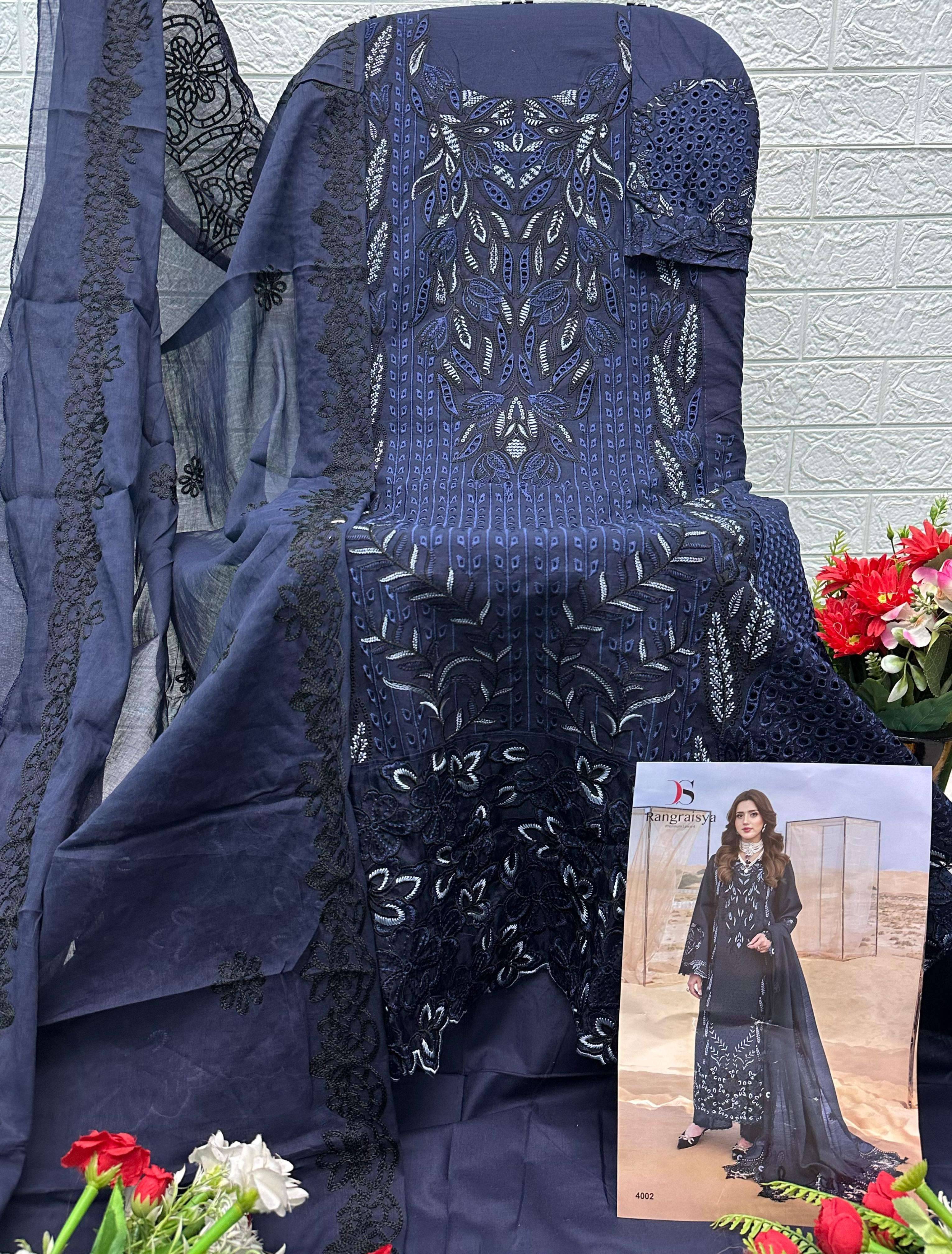 RANGRASIYA PREMIUM LAWN VOL 4 BY DEEPSY SUITS 1001 TO 1006 SERIES Pakistani Stylish Beautiful Colourful Printed & Embroidered Party Wear & Occasional Wear Pure cotton Dresses At Wholesale Price