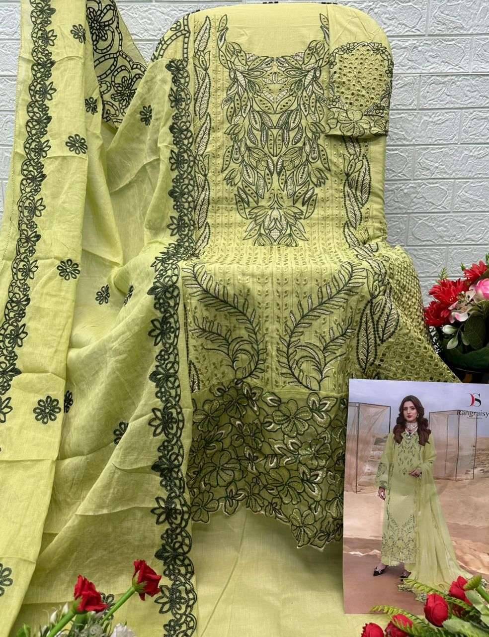 RANGRASIYA PREMIUM LAWN VOL 4 BY DEEPSY SUITS 1001 TO 1006 SERIES Pakistani Stylish Beautiful Colourful Printed & Embroidered Party Wear & Occasional Wear Pure cotton Dresses At Wholesale Price