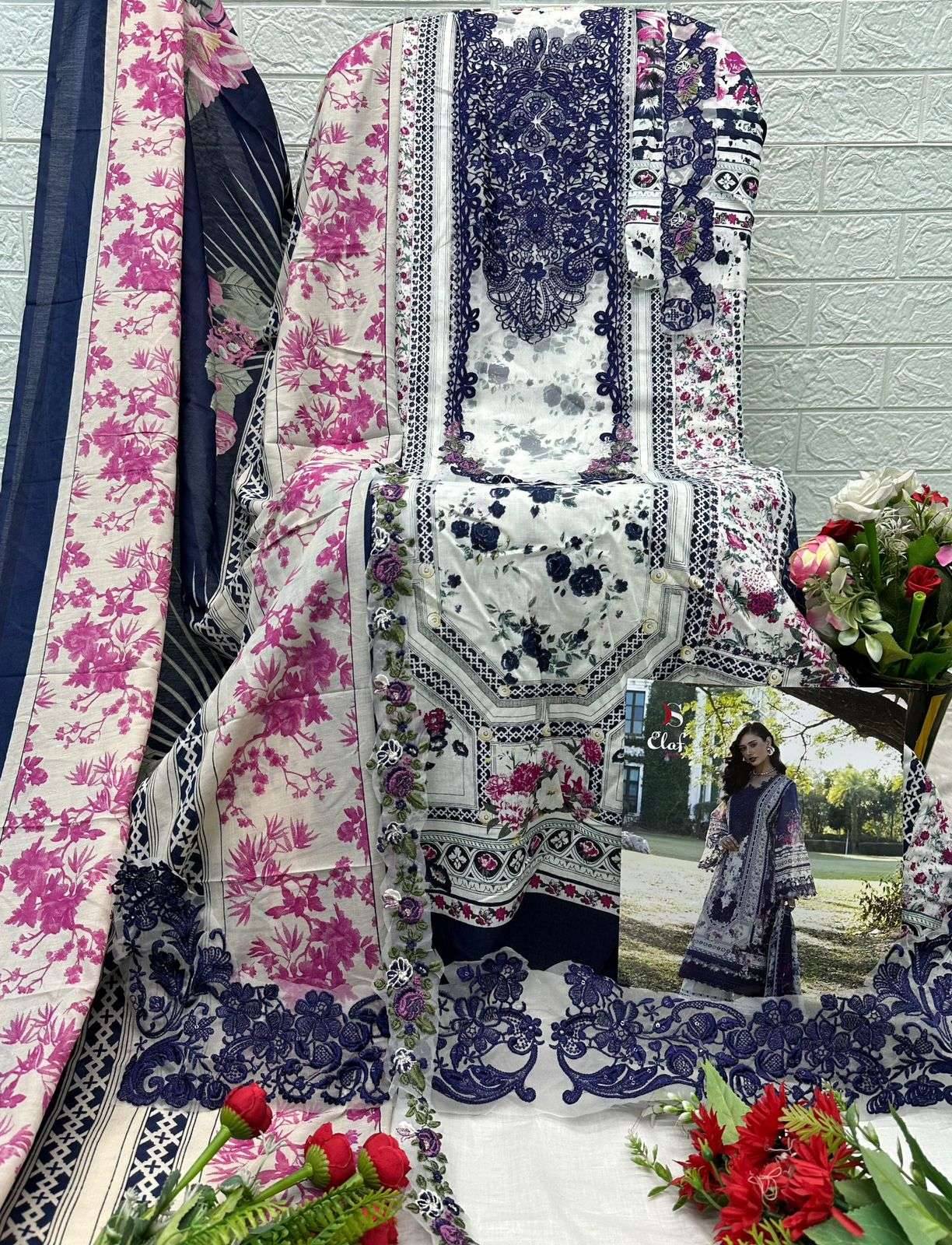 ELAF SIGNATURE VOL 1 BY DEEPSY SUITS 1001 TO 1006 SERIES Pakistani Stylish Beautiful Colourful Printed & Embroidered Party Wear & Occasional Wear Pure cotton Dresses At Wholesale Price