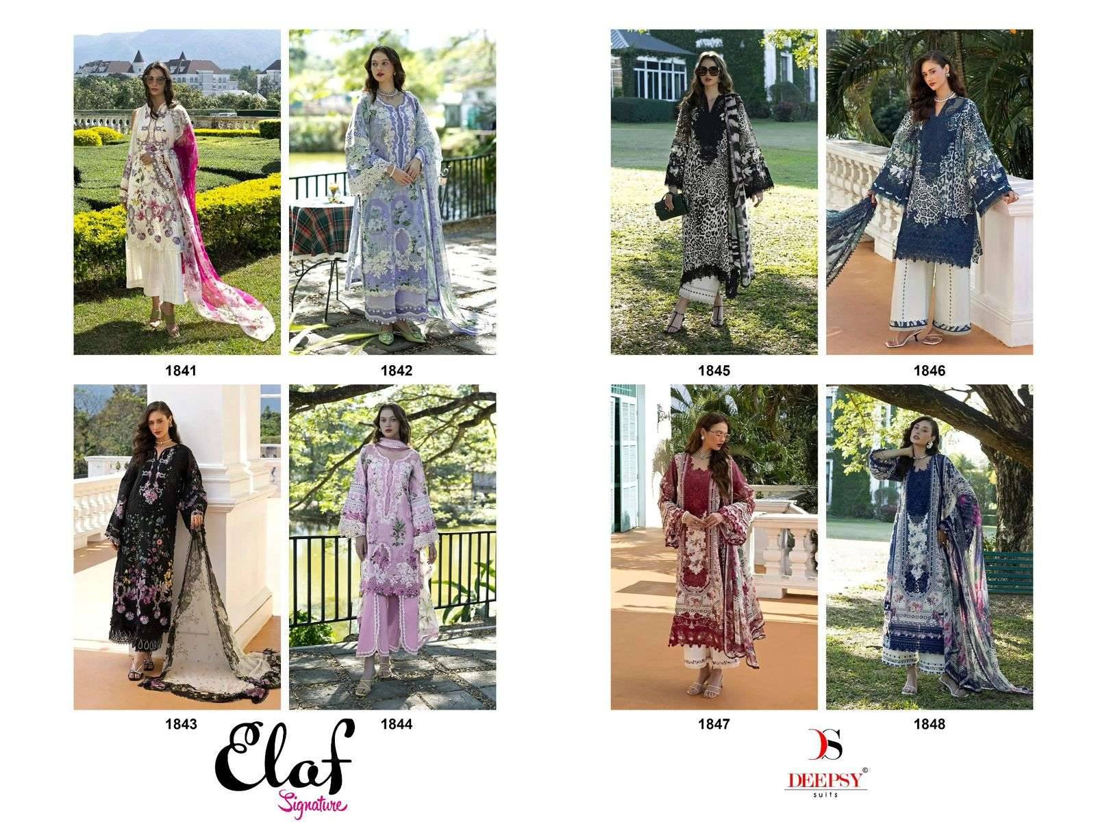 ELAF SIGNATURE VOL 1 BY DEEPSY SUITS 1001 TO 1006 SERIES Pakistani Stylish Beautiful Colourful Printed & Embroidered Party Wear & Occasional Wear Pure cotton Dresses At Wholesale Price