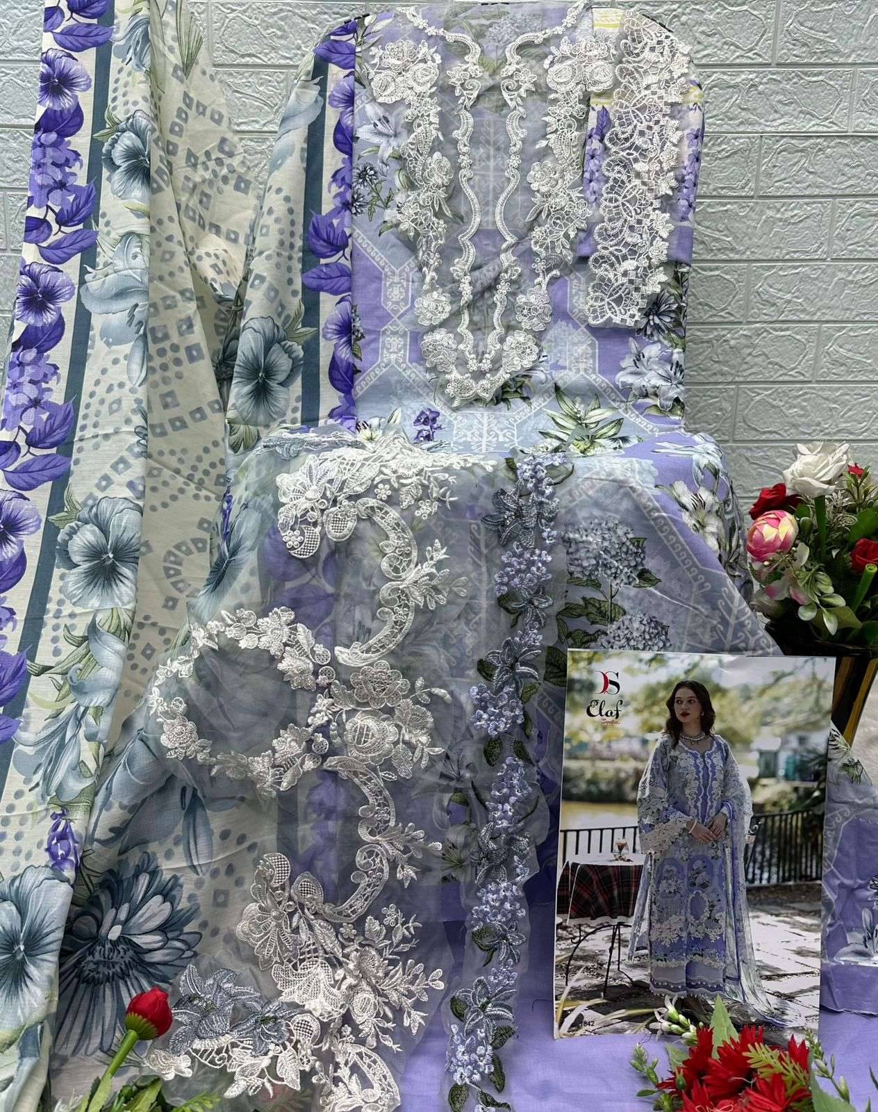 ELAF SIGNATURE VOL 1 BY DEEPSY SUITS 1001 TO 1006 SERIES Pakistani Stylish Beautiful Colourful Printed & Embroidered Party Wear & Occasional Wear Pure cotton Dresses At Wholesale Price