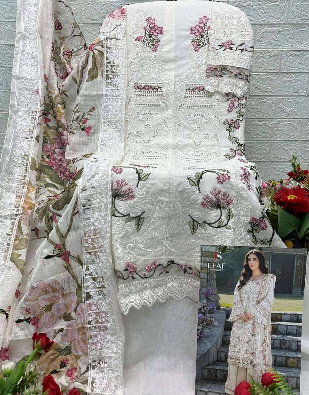 ELAF Premium-3 Luxury Lawn 1744 colors BY DEEPSY SUITS 1001 TO 1006 SERIES Pakistani Stylish Beautiful Colourful Printed & Embroidered Party Wear & Occasional Wear chiffon Dresses At Wholesale Price