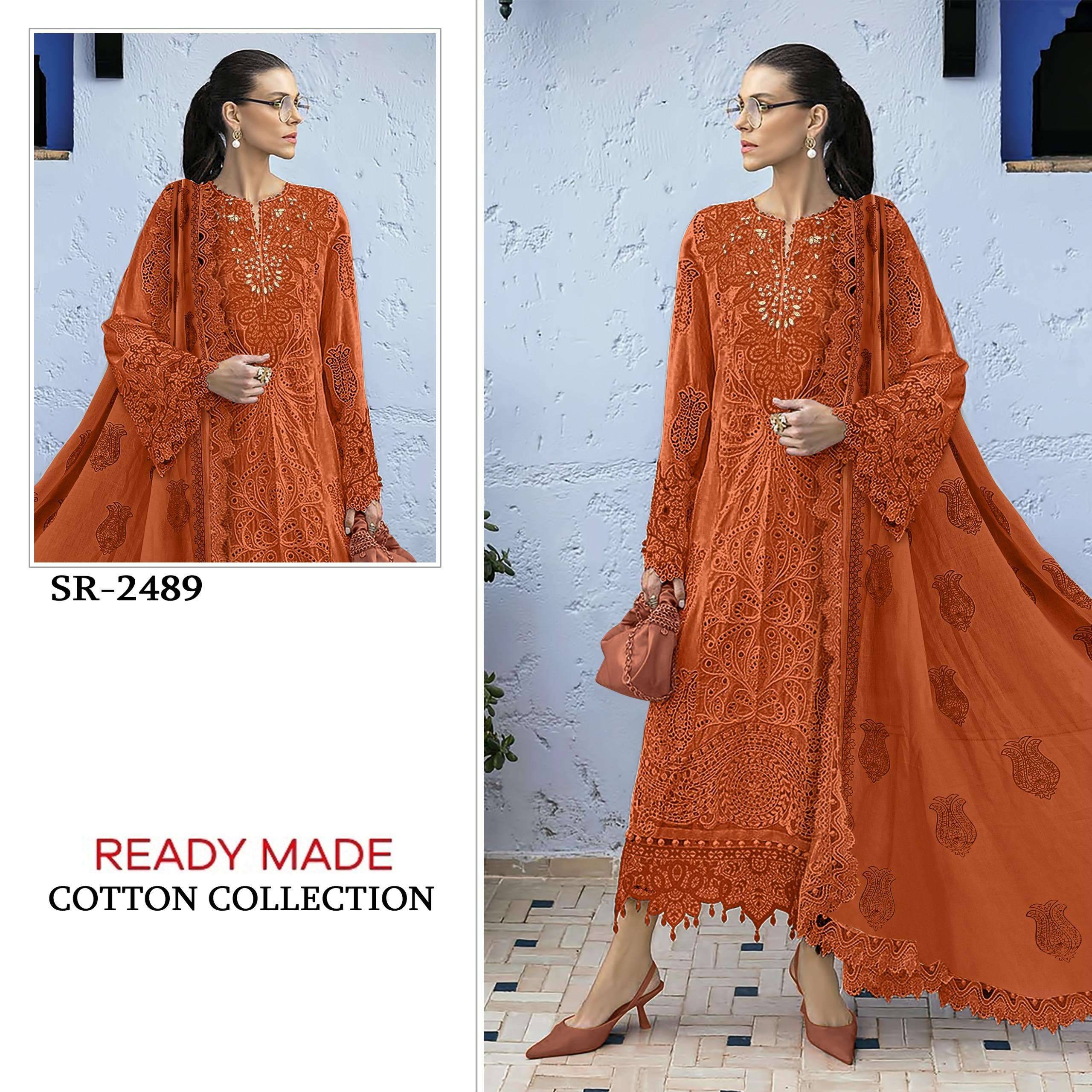 2489 COLORS Pakistani Readymade Suits BY Shree fabs 2489 A TO 2489 D SERIES Pakistani Stylish Beautiful Colourful Printed & Embroidered Party Wear & Occasional Wear cotton readymade Dresses At Wholesale Price