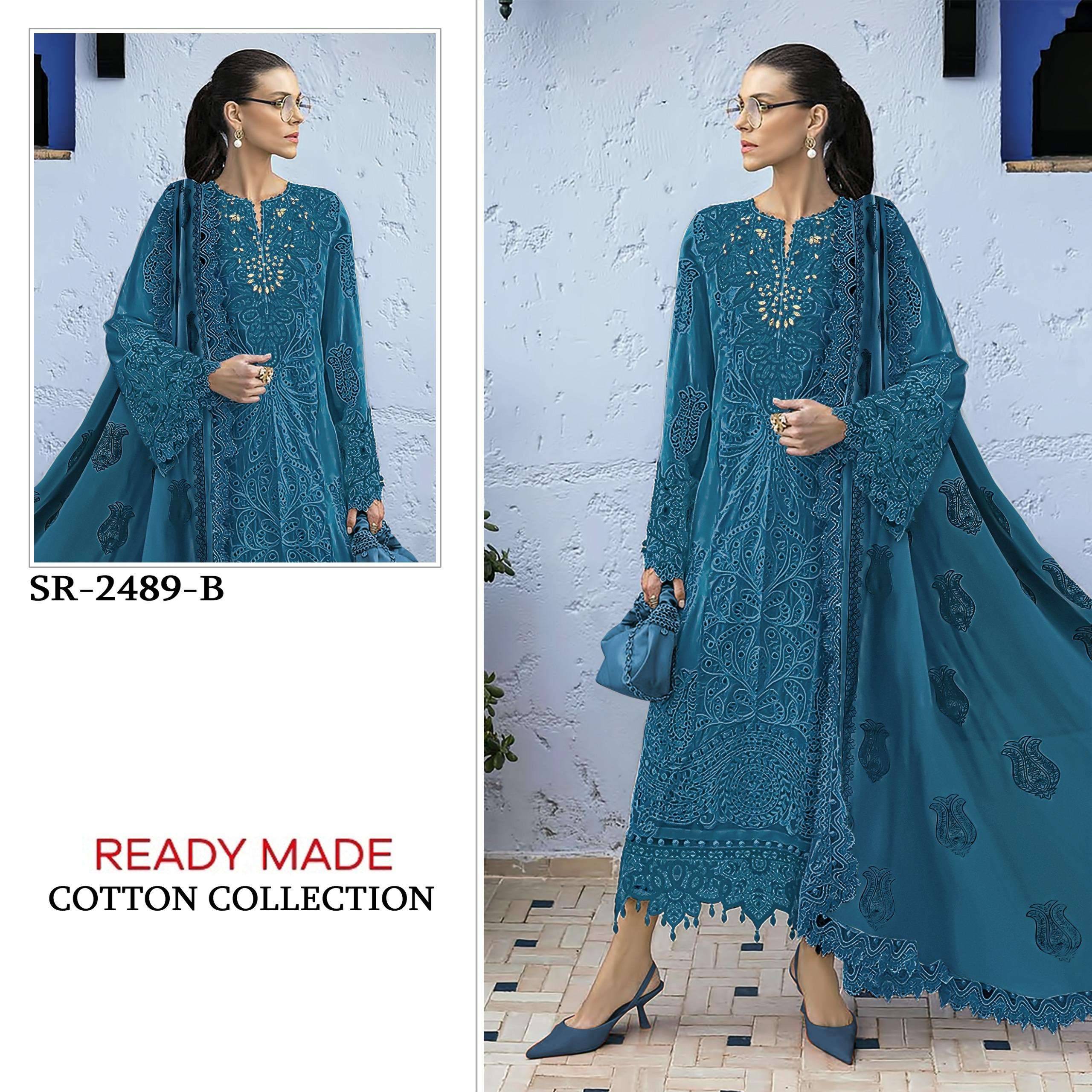 2489 COLORS Pakistani Readymade Suits BY Shree fabs 2489 A TO 2489 D SERIES Pakistani Stylish Beautiful Colourful Printed & Embroidered Party Wear & Occasional Wear cotton readymade Dresses At Wholesale Price