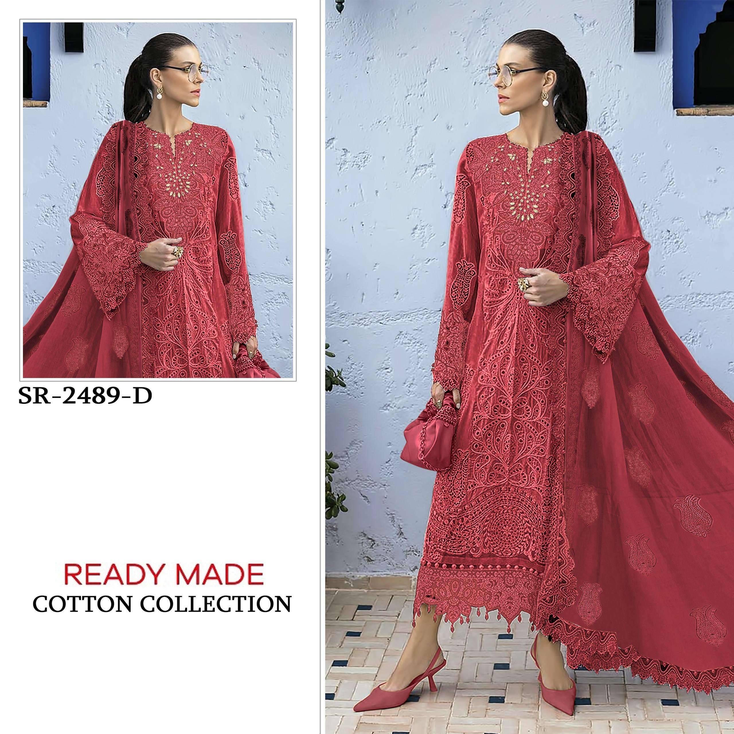 2489 COLORS Pakistani Readymade Suits BY Shree fabs 2489 A TO 2489 D SERIES Pakistani Stylish Beautiful Colourful Printed & Embroidered Party Wear & Occasional Wear cotton readymade Dresses At Wholesale Price