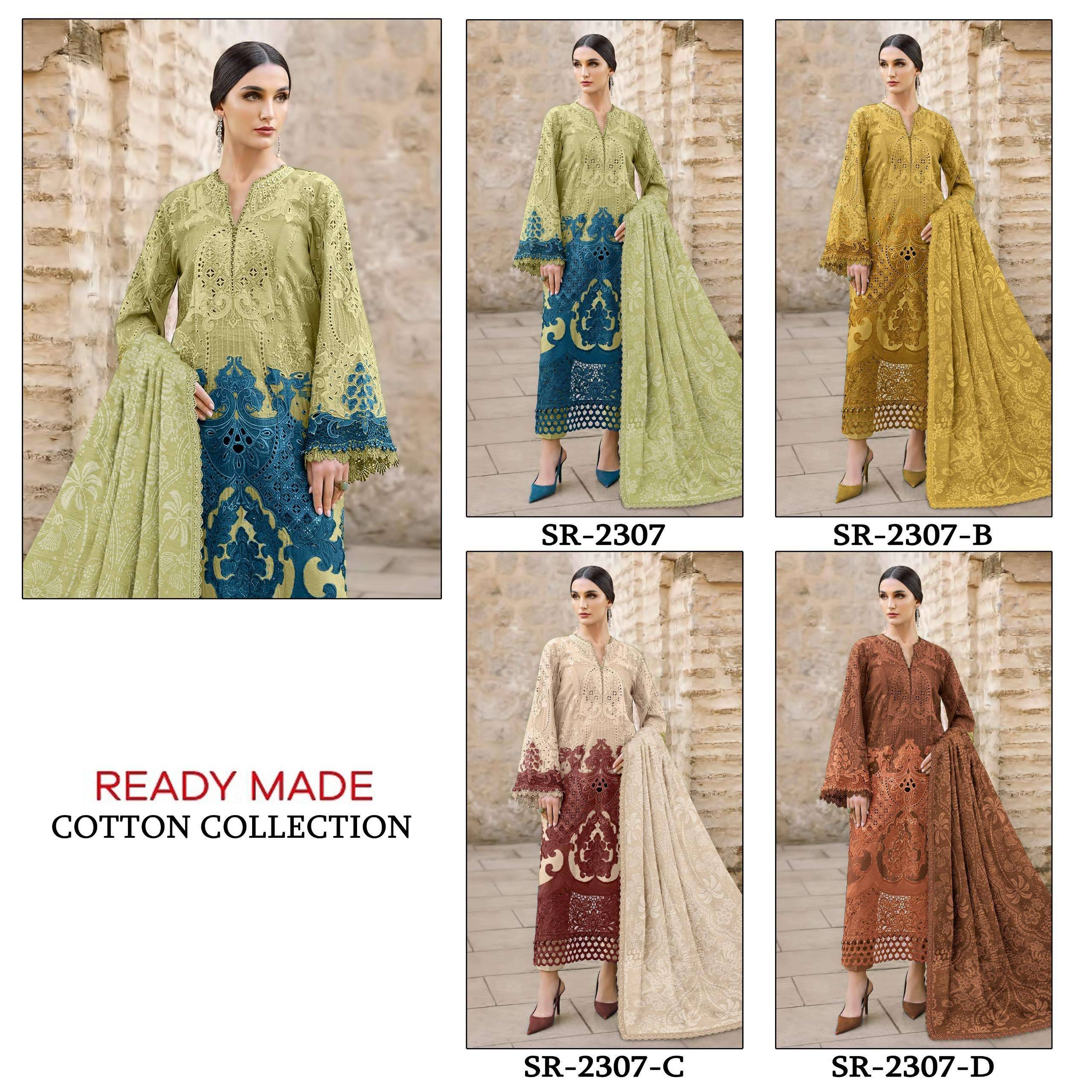 2307 COLORS Pakistani Readymade Suits BY Shree fabs 2307 A TO 2307 D SERIES Pakistani Stylish Beautiful Colourful Printed & Embroidered Party Wear & Occasional Wear cotton readymade Dresses At Wholesale Price