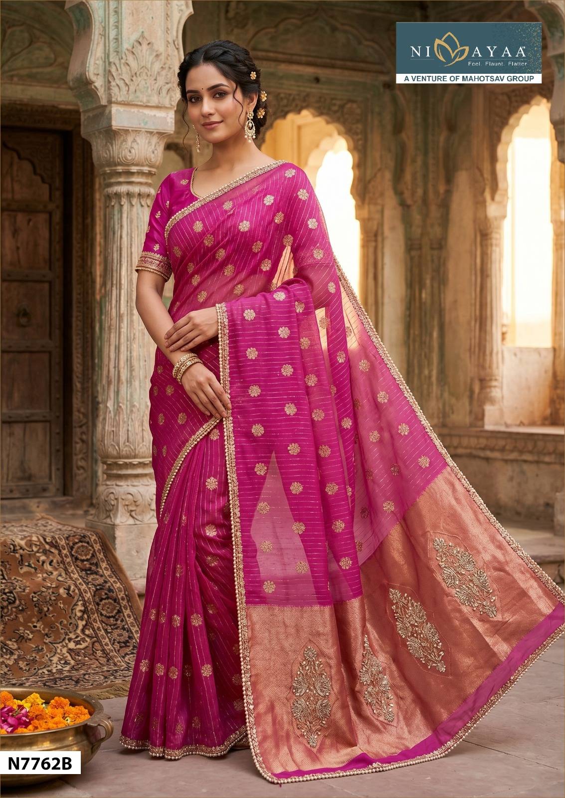 NIMAYA–DARITRI by MAHOTSAV 7762 series Indian Traditional Wear Silk sarees At Wholesale Price