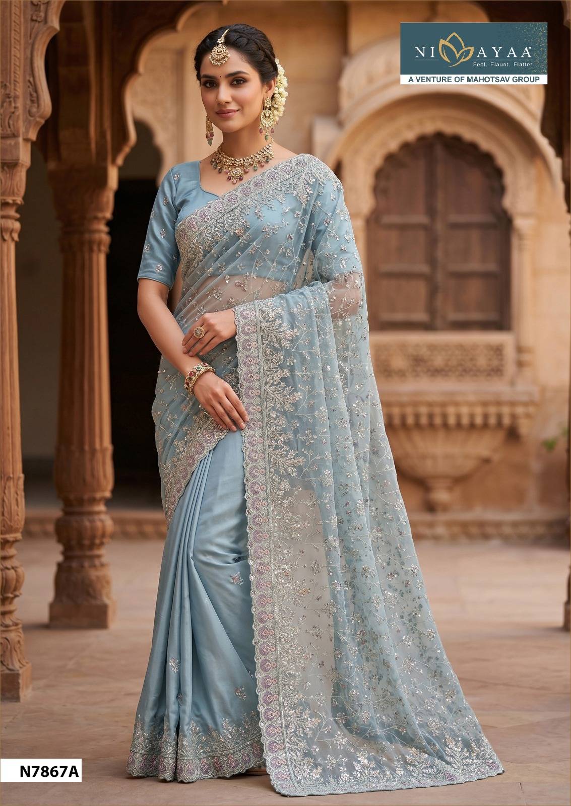 NIMAYA–DARITRI by MAHOTSAV 7762 series Indian Traditional Wear Silk sarees At Wholesale Price