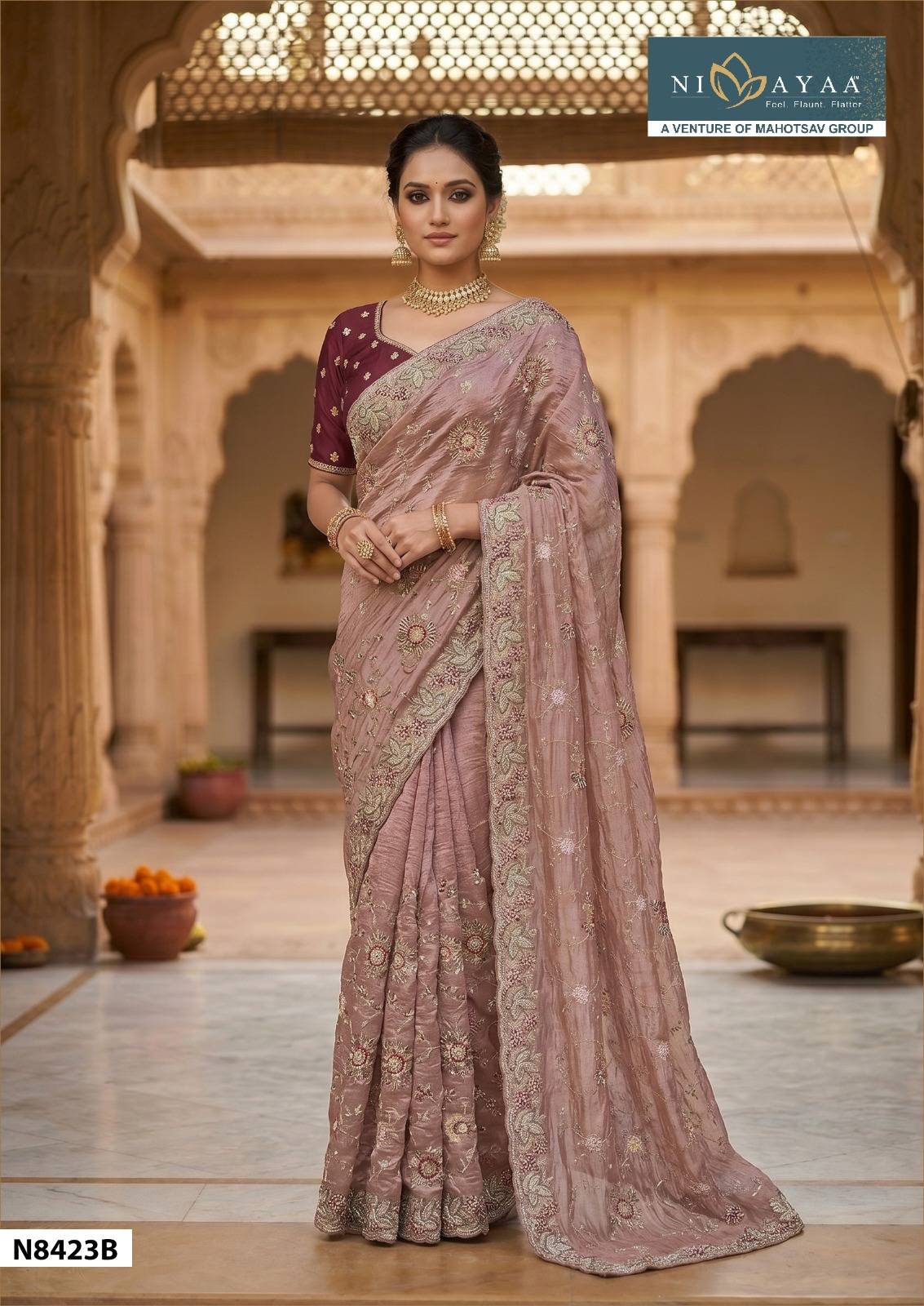 NIMAYA–DARITRI by MAHOTSAV 7762 series Indian Traditional Wear Silk sarees At Wholesale Price