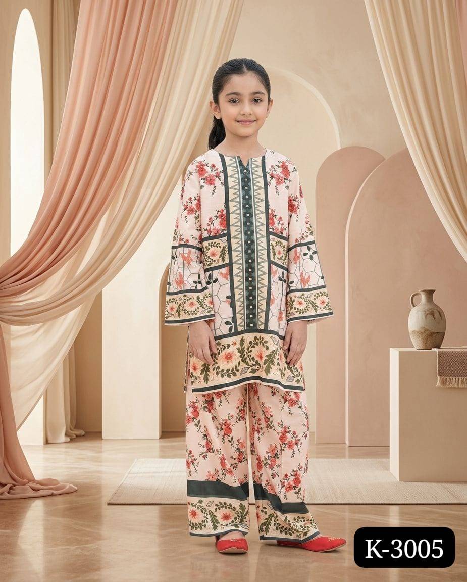 K-3020 series by The wonder woman Imported Mal Satin kids stitched dresses at Wholesale Price