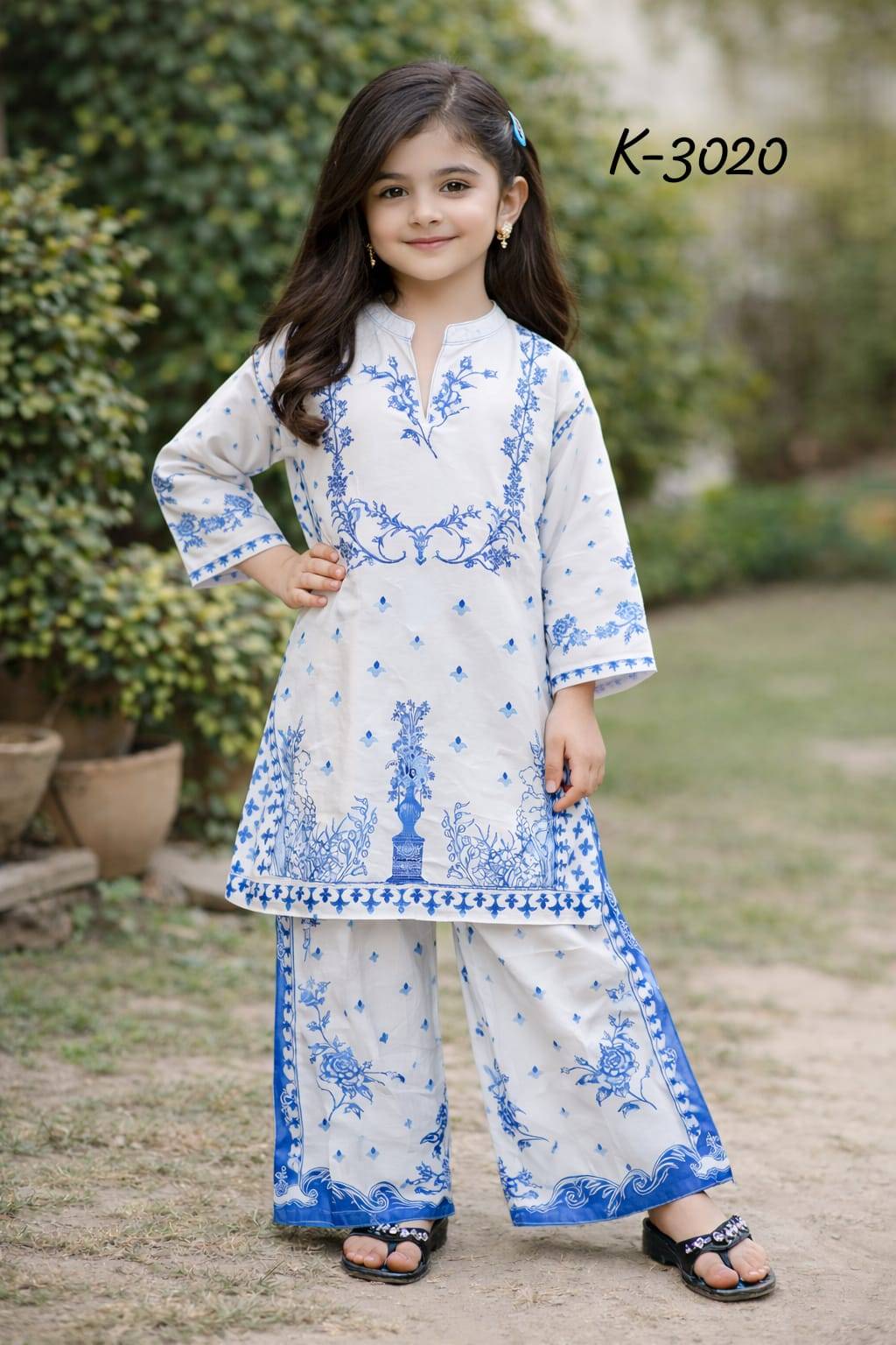 K-3020 series by The wonder woman Imported Mal Satin kids stitched dresses at Wholesale Price