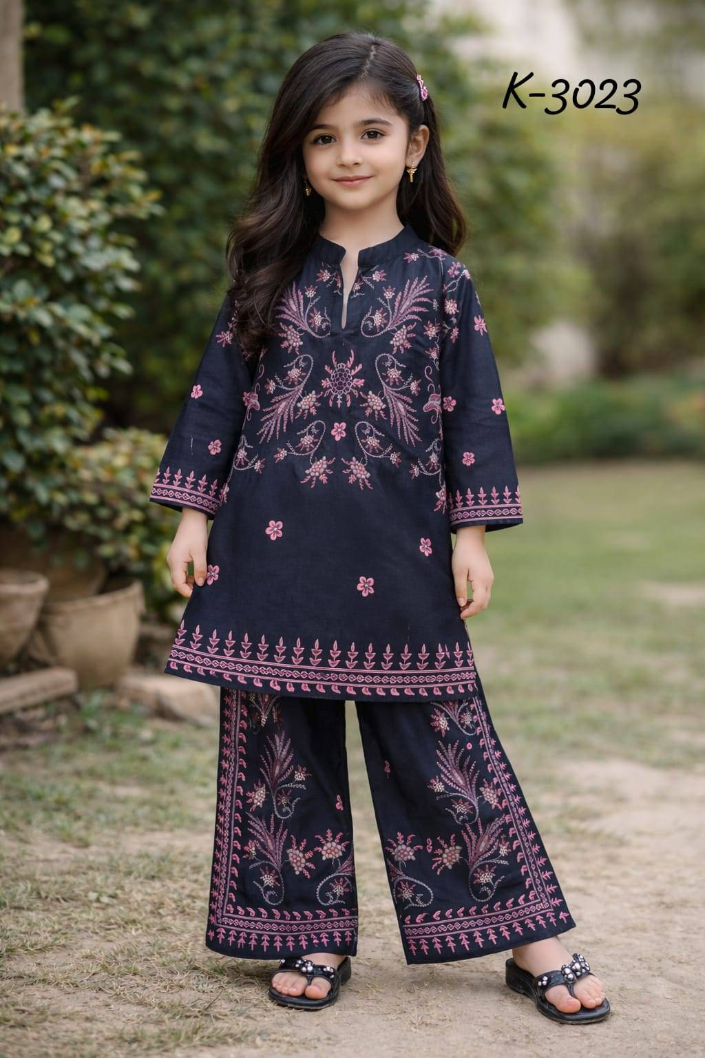 K-3020 series by The wonder woman Imported Mal Satin kids stitched dresses at Wholesale Price
