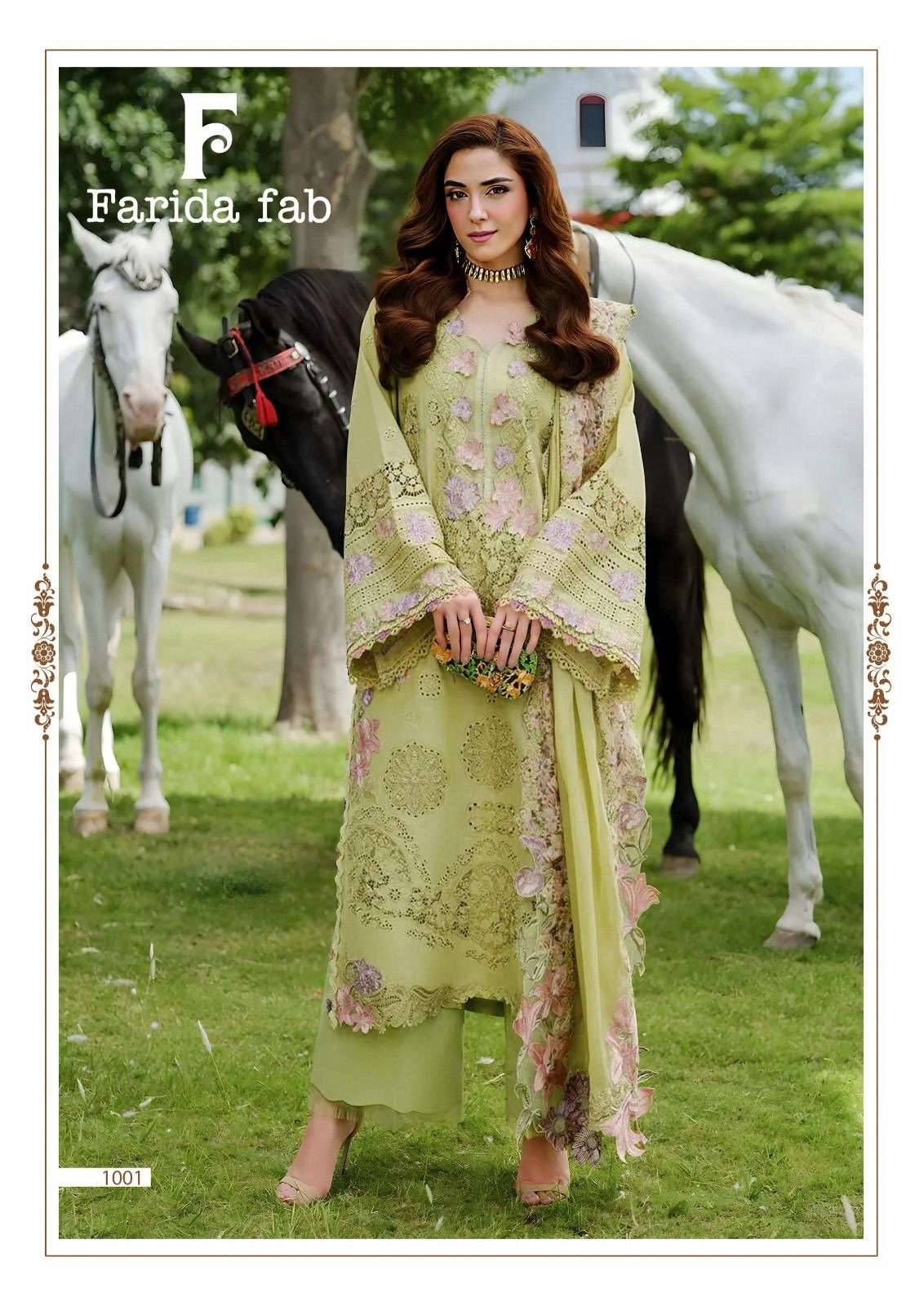 ELAF PREMIUM by  FARIDA FAB 1001 to 1006 series Pakistani Suits Colorful casual Wear cotton Readymade Dresses At Wholesale