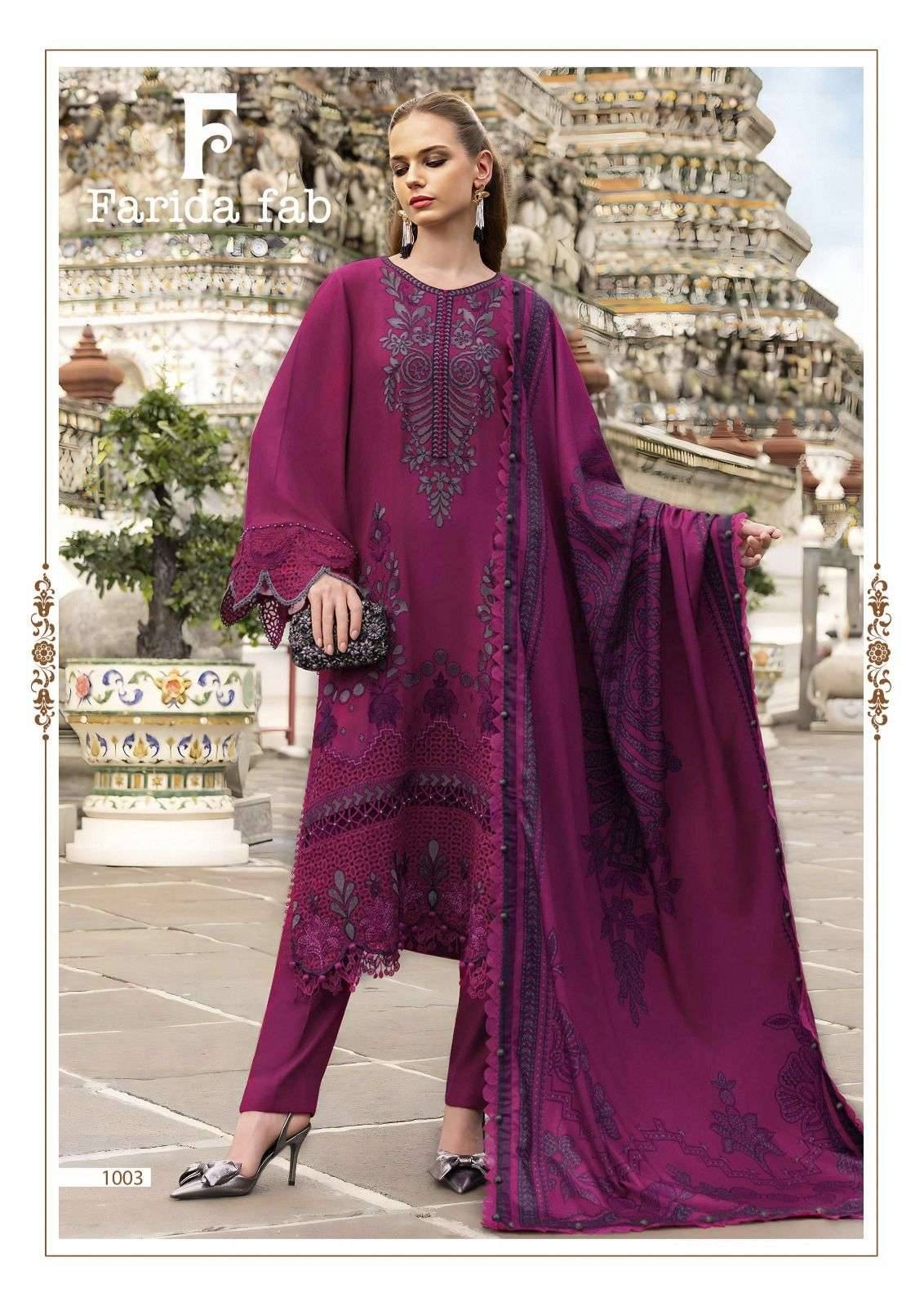 ELAF PREMIUM by  FARIDA FAB 1001 to 1006 series Pakistani Suits Colorful casual Wear cotton Readymade Dresses At Wholesale