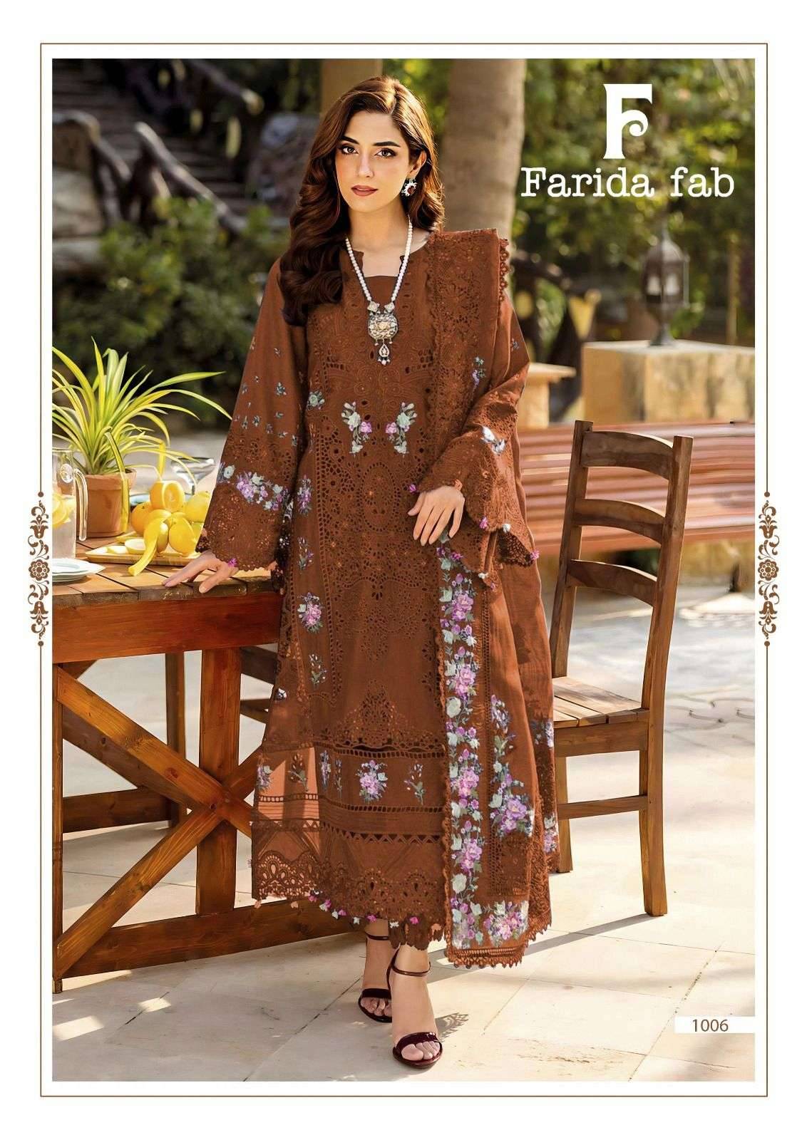 ELAF PREMIUM by  FARIDA FAB 1001 to 1006 series Pakistani Suits Colorful casual Wear cotton Readymade Dresses At Wholesale