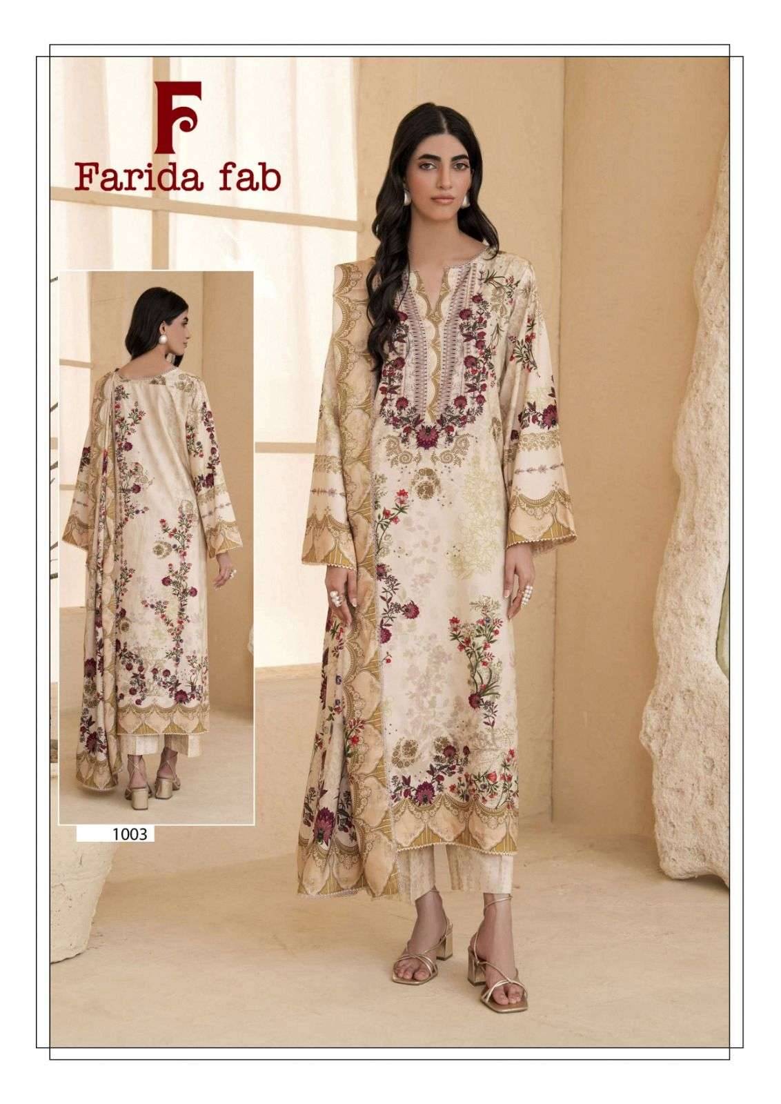 Charizma by FARIDA FAB 1001 to 1006 series Pakistani Suits Colorful casual Wear cotton Readymade Dresses At Wholesale