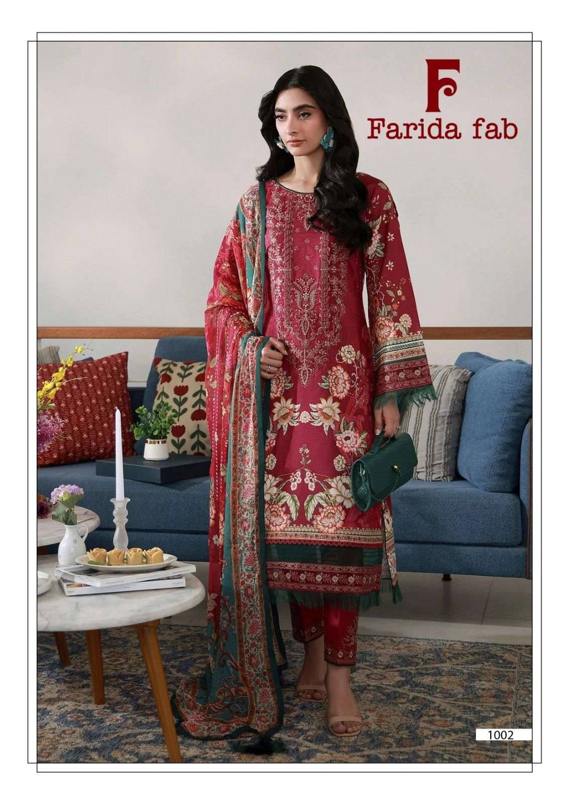 Charizma by FARIDA FAB 1001 to 1006 series Pakistani Suits Colorful casual Wear cotton Readymade Dresses At Wholesale