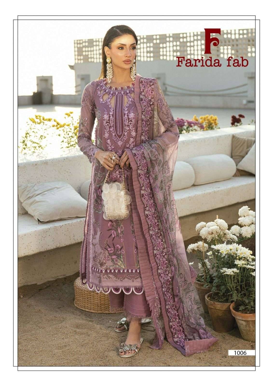 Charizma by FARIDA FAB 1001 to 1006 series Pakistani Suits Colorful casual Wear cotton Readymade Dresses At Wholesale