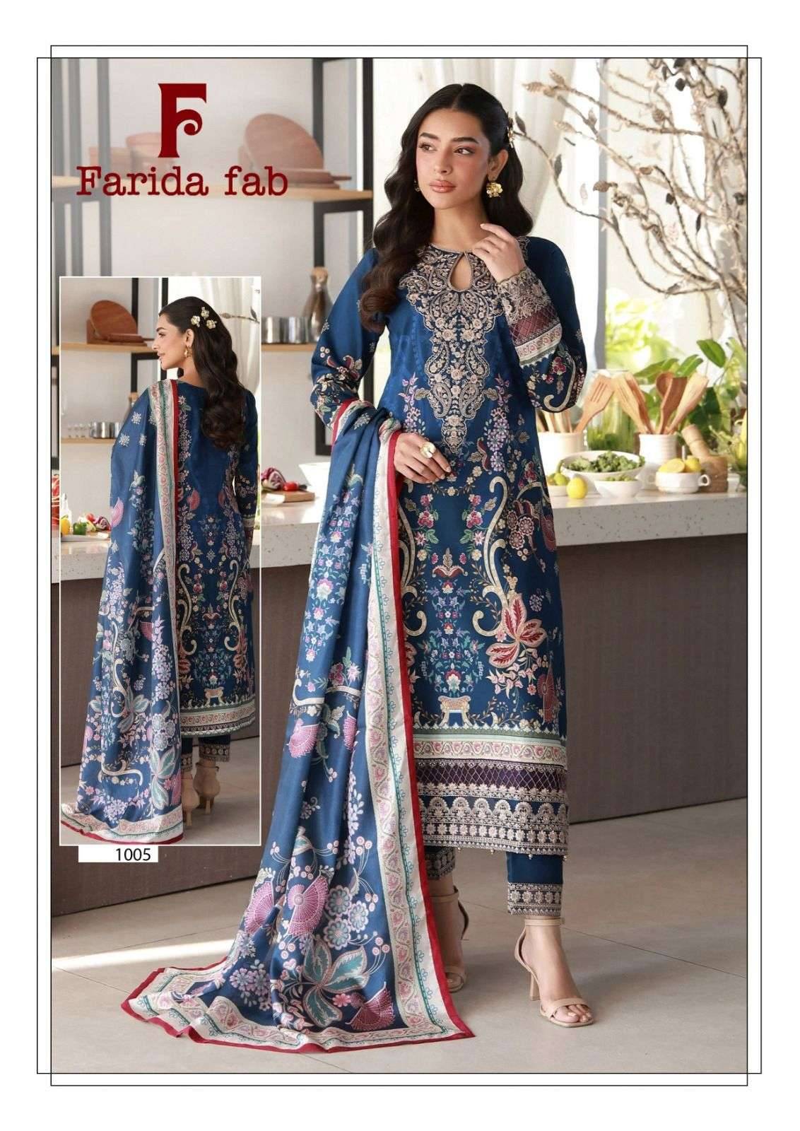 Charizma by FARIDA FAB 1001 to 1006 series Pakistani Suits Colorful casual Wear cotton Readymade Dresses At Wholesale