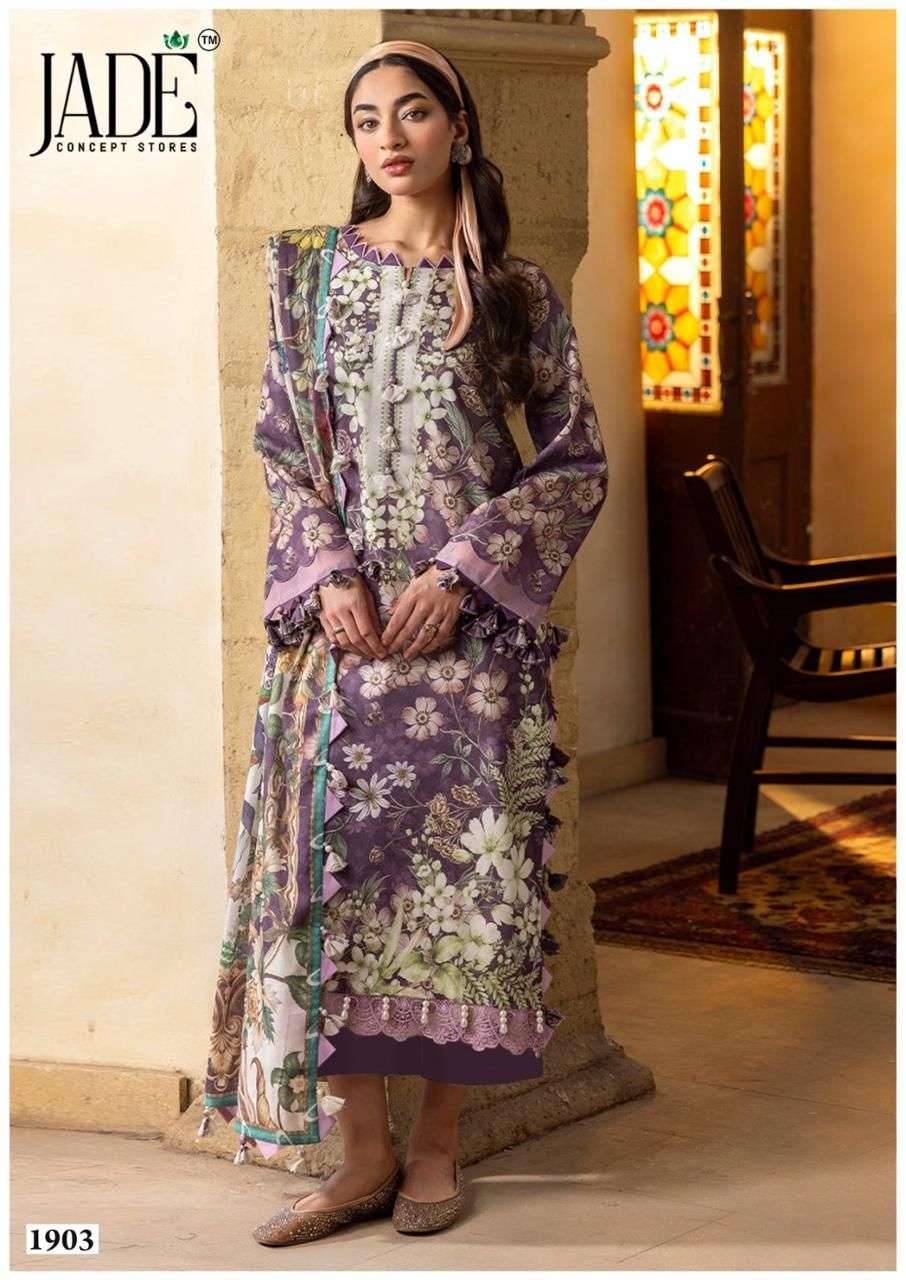 BIN SAEED HEAVY LUXURY COLLECTION VOL 19 by JADE 1901 to 1906 series Pakistani Suits Colorful casual Wear cotton Readymade Dresses At Wholesale