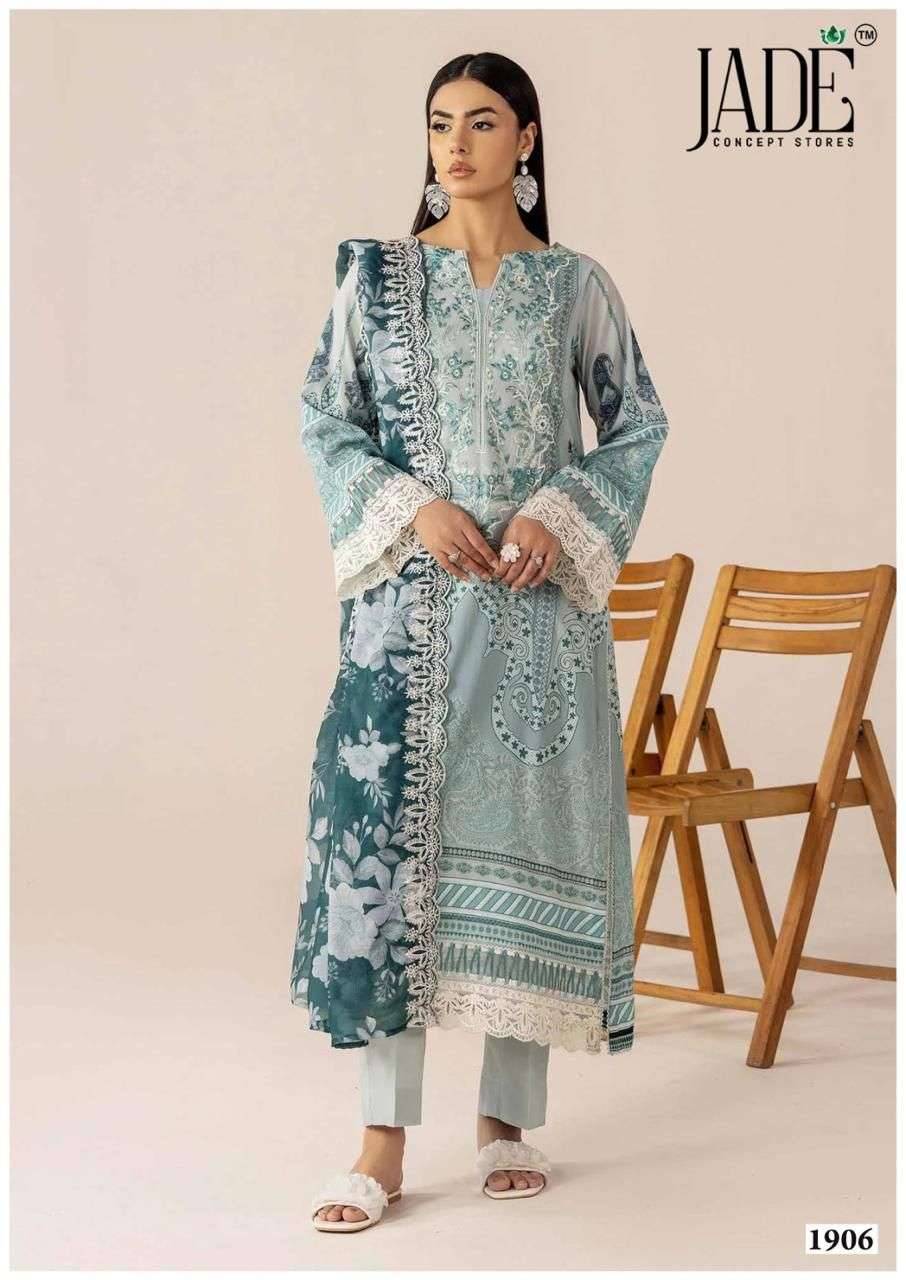 BIN SAEED HEAVY LUXURY COLLECTION VOL 19 by JADE 1901 to 1906 series Pakistani Suits Colorful casual Wear cotton Readymade Dresses At Wholesale