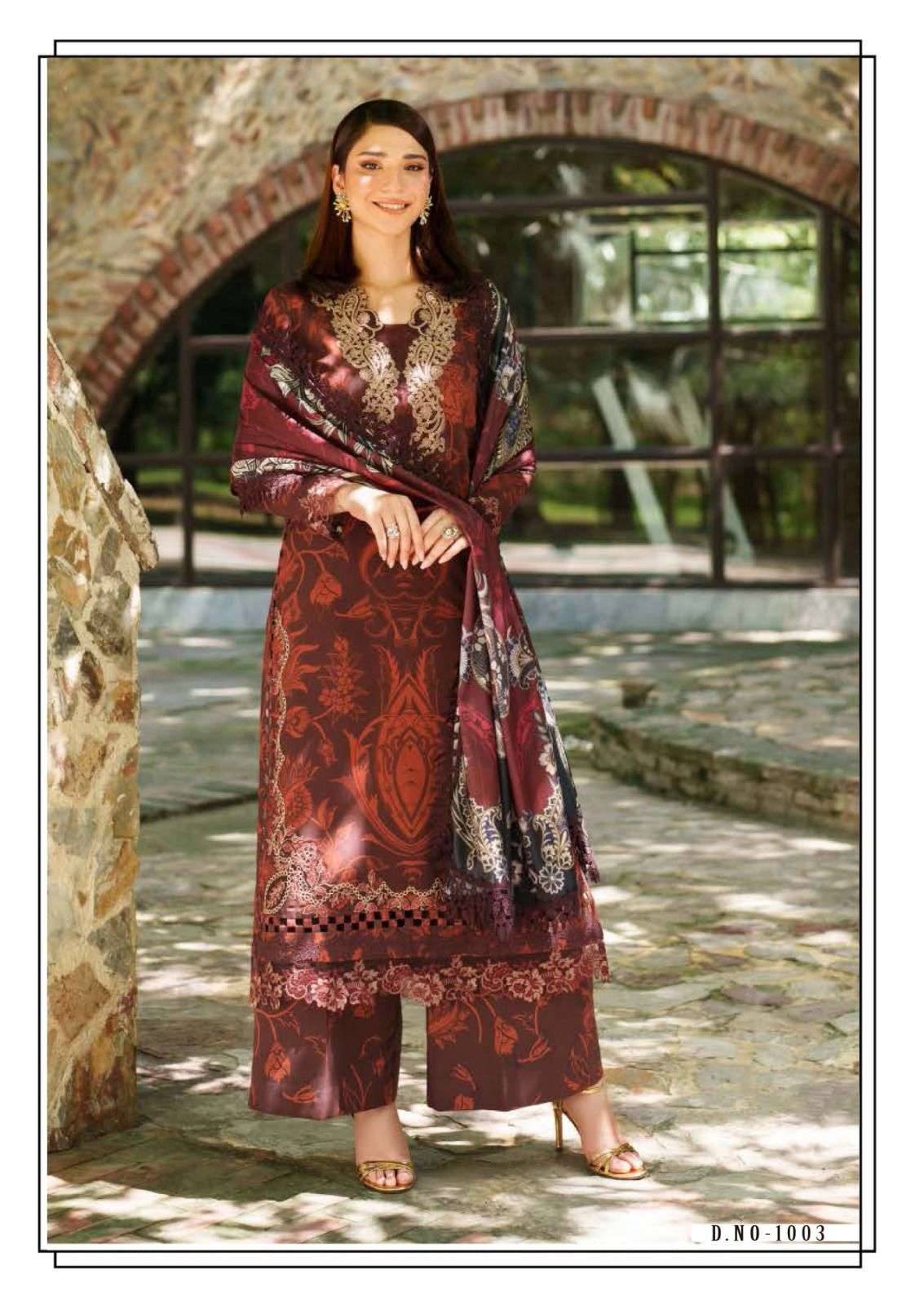 MAUSAMMRY by Hala 1001 to 1006 series Pakistani Suits Colorful casual Wear cotton Readymade Dresses At Wholesale