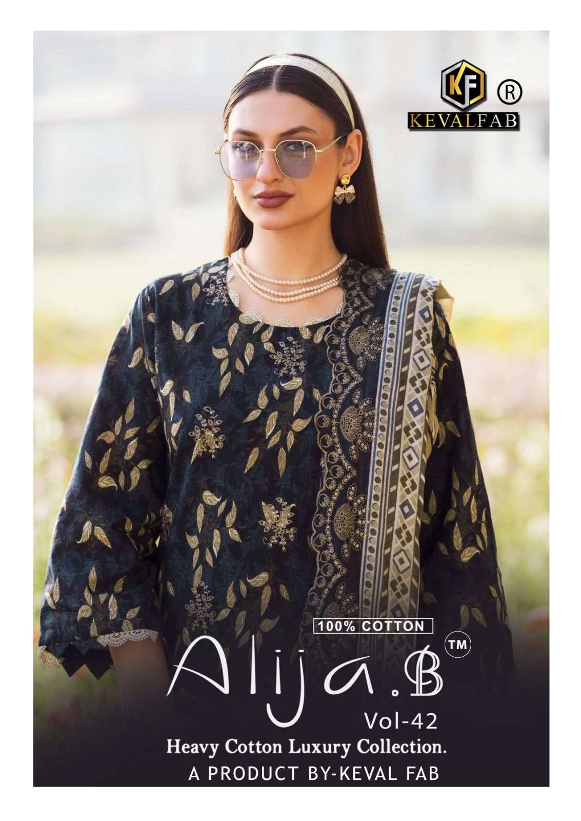 ALIJA B VOL 42 by Keval fab 42001 to 42006 series Pakistani Suits Colorful casual Wear cotton Readymade Dresses At Wholesale