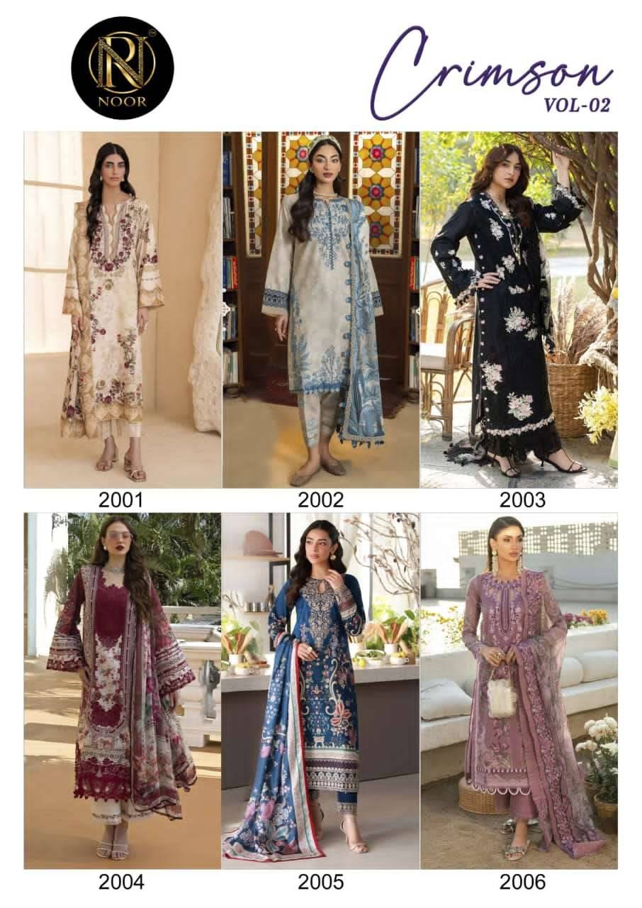 CRIMSON VOL-2 by Noor 2001 to 2006 series Pakistani Suits Colorful casual Wear cotton Readymade Dresses At Wholesale