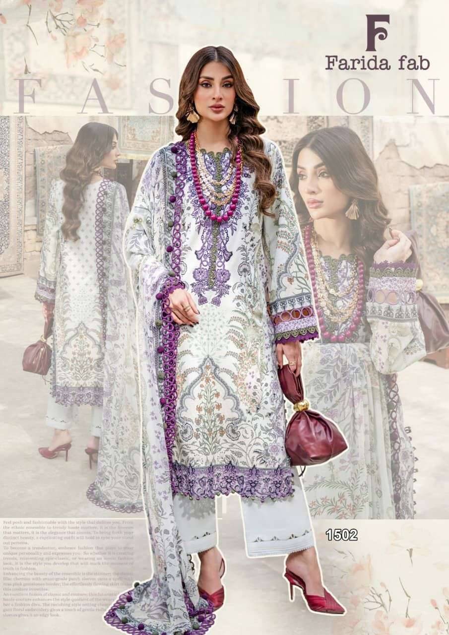CRIMSON VOL-15 by FARIDA FAB 1501 to 1506 series Pakistani Suits Colorful casual Wear cotton Readymade Dresses At Wholesale